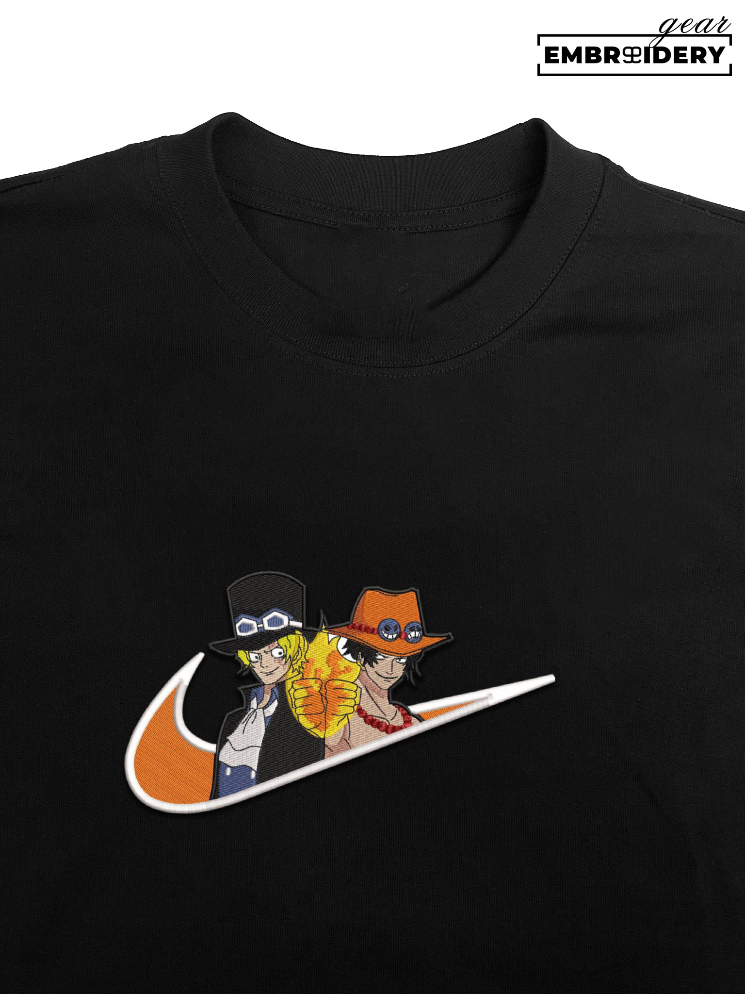 Ace sabo swoosh nike One Piece Anime Embroidered Design Personalized Embroidered T Shirt Sweatshirt Hoodie Clothing OP0012