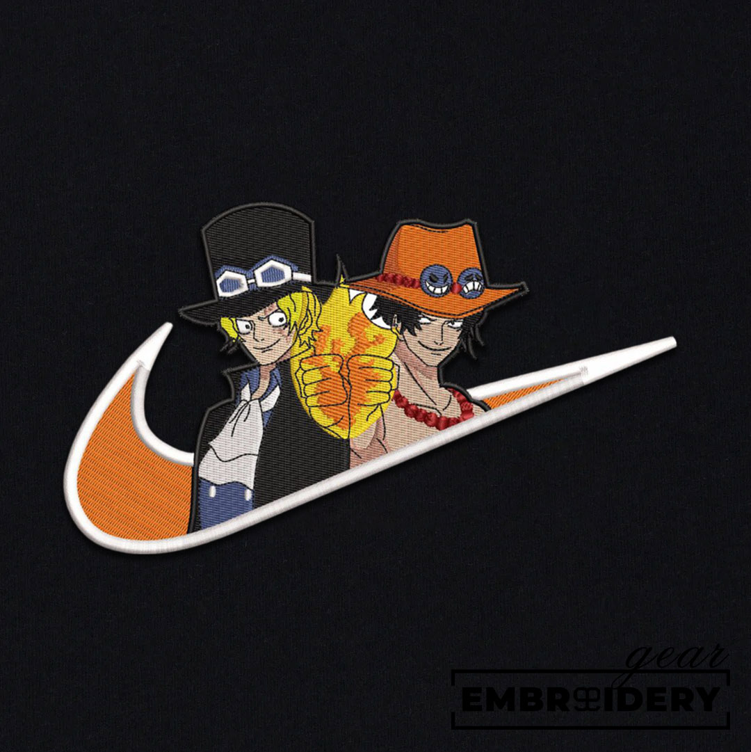 Ace sabo swoosh nike One Piece Anime Embroidered Design Personalized Embroidered T Shirt Sweatshirt Hoodie Clothing OP0012