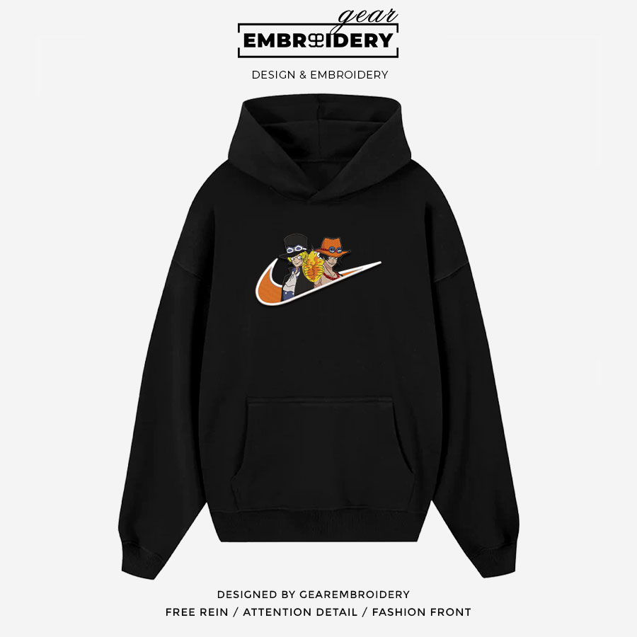 Ace sabo swoosh nike One Piece Anime Embroidered Design Personalized Embroidered T Shirt Sweatshirt Hoodie Clothing OP0012