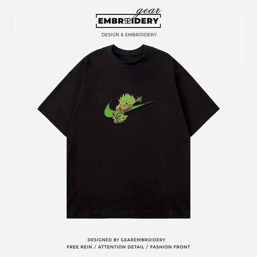 Broly swoosh nike Dragon Ball Anime Embroidered Design Personalized Embroidered T Shirt Sweatshirt Hoodie Clothing DB006