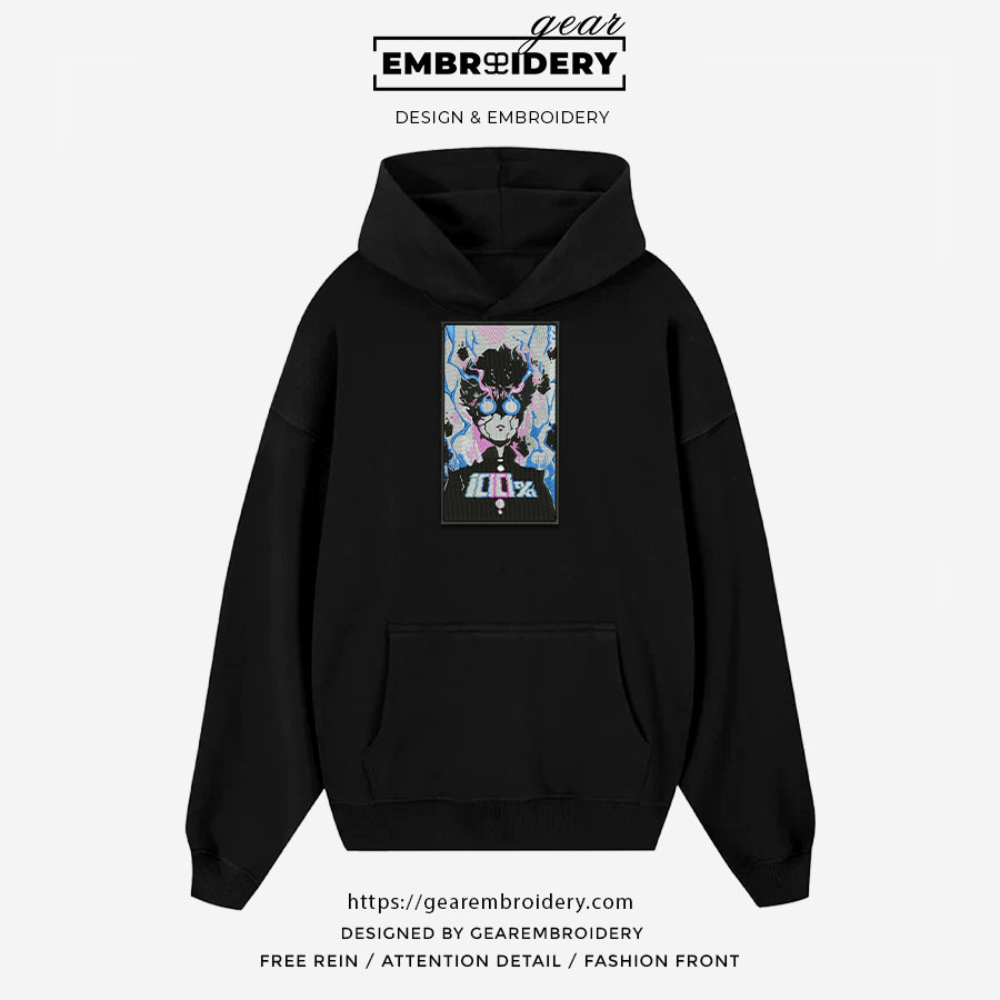 Mob 100 Mob Psycho 100 Anime Embroidered Design Personalized Embroidered T Shirt Sweatshirt Hoodie Clothing MP001