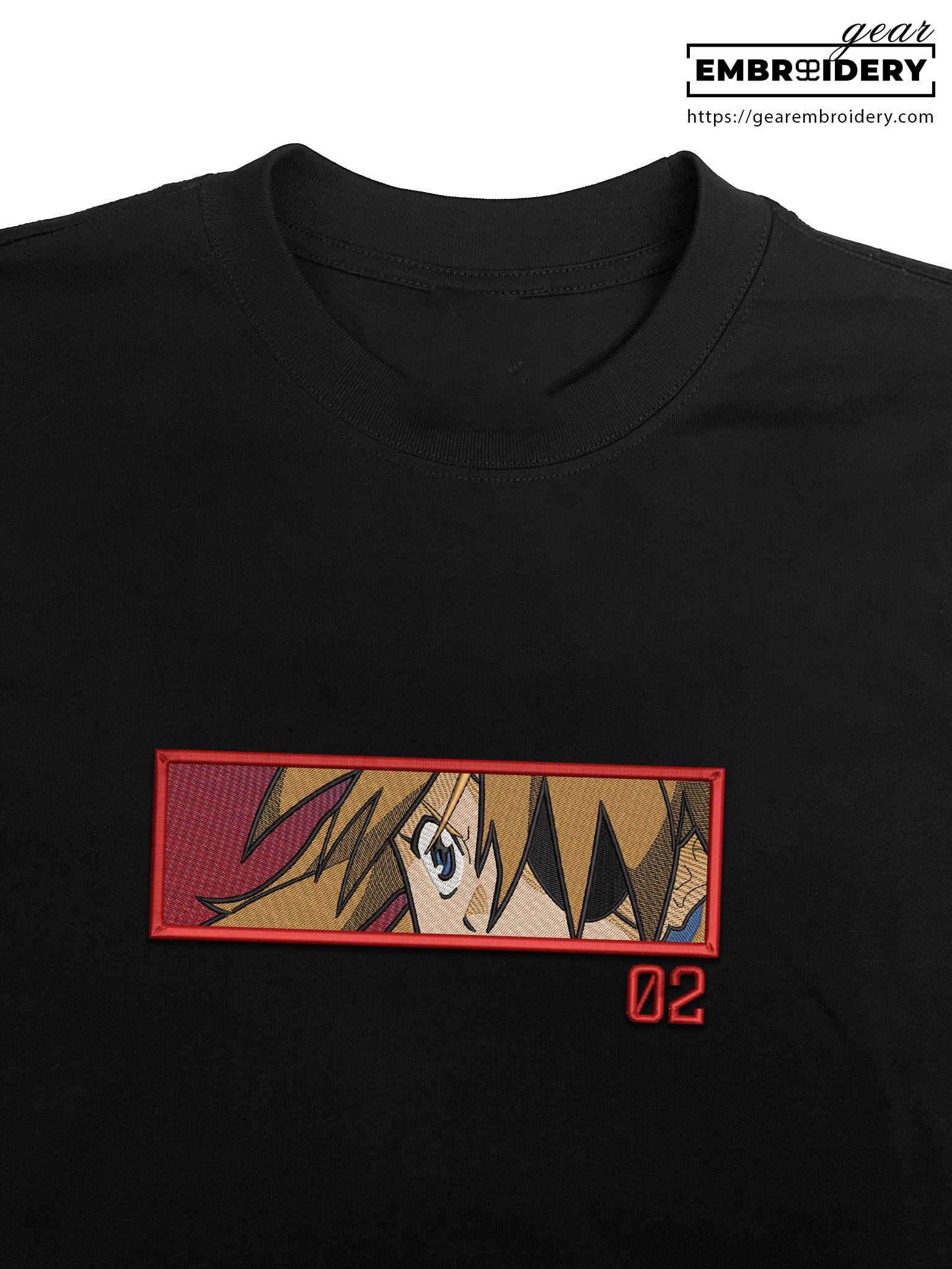 Asuka eyes Neon Genesis Evangelion Anime Embroidered Design Personalized Embroidered T Shirt Sweatshirt Hoodie Clothing NGE003