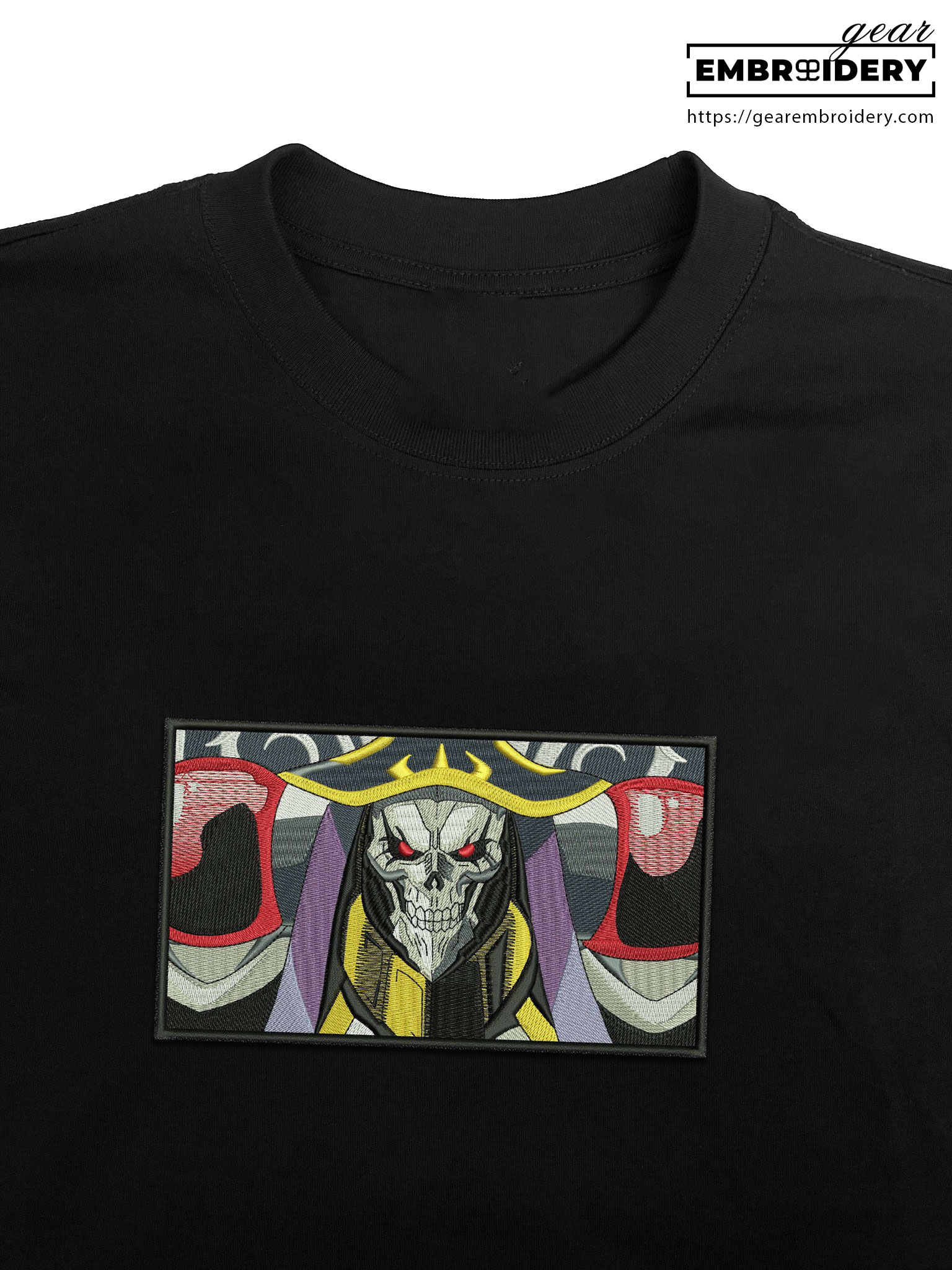 Ainz ooal gown overlord Anime Embroidered Design Personalized Embroidered T Shirt Sweatshirt Hoodie Clothing OT001