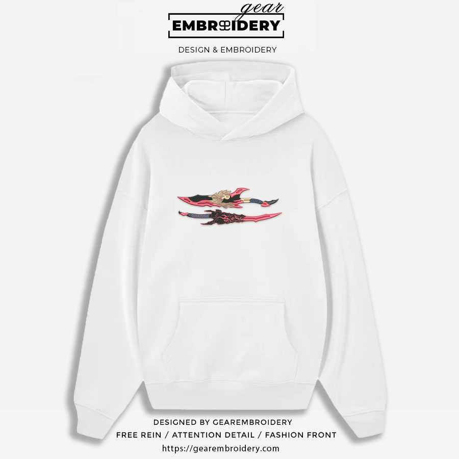 Jinwoo daggers Solo Leveling Anime Embroidered Design Personalized Embroidered T Shirt Sweatshirt Hoodie Clothing SL001