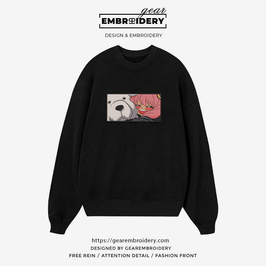 Anya dog Spy x Family Anime Embroidered Design Personalized Embroidered T Shirt Sweatshirt Hoodie Clothing SF001