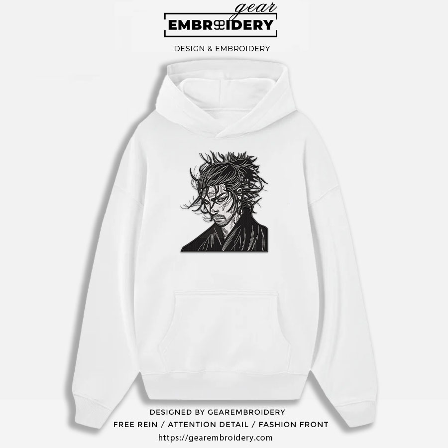 Miyamoto musashi Vagabond Anime Embroidered Design Personalized Embroidered T Shirt Sweatshirt Hoodie Clothing VB001