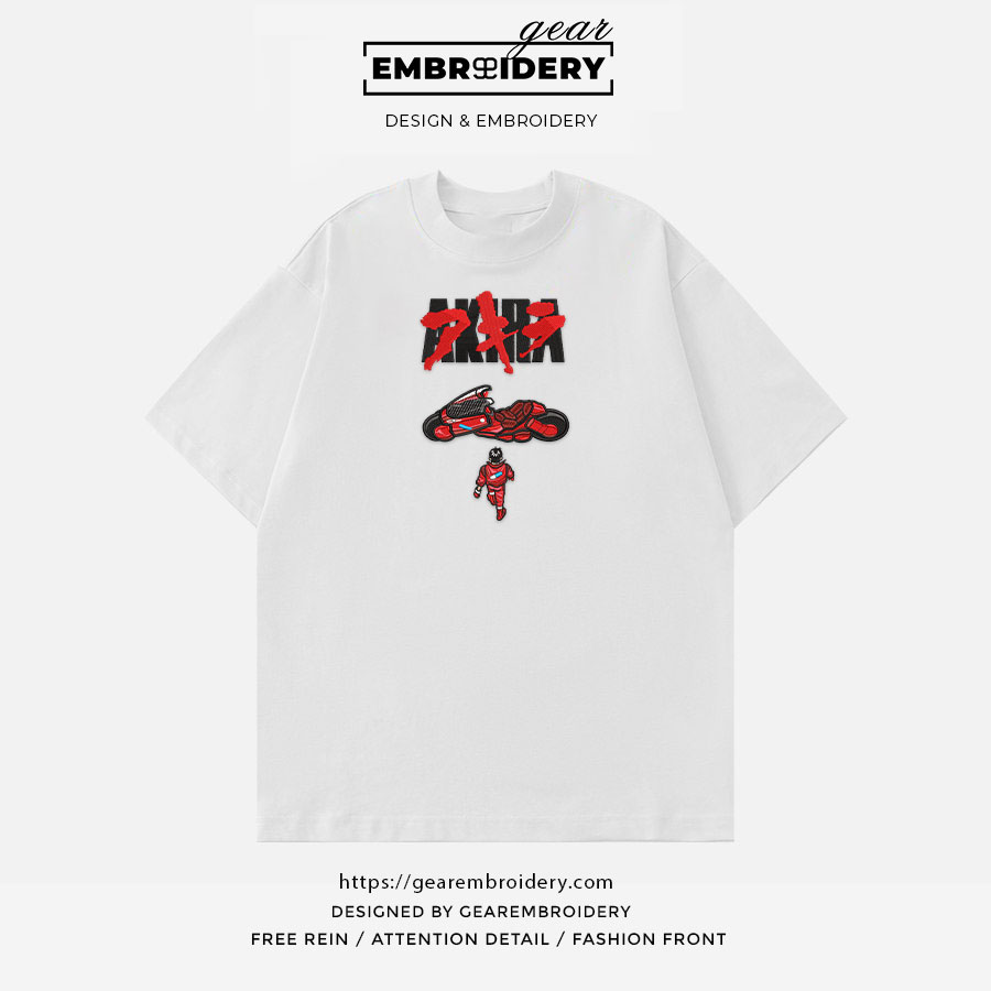 Akira bike akira anime Embroidered Design Personalized Embroidered T Shirt Sweatshirt Hoodie Clothing AM001