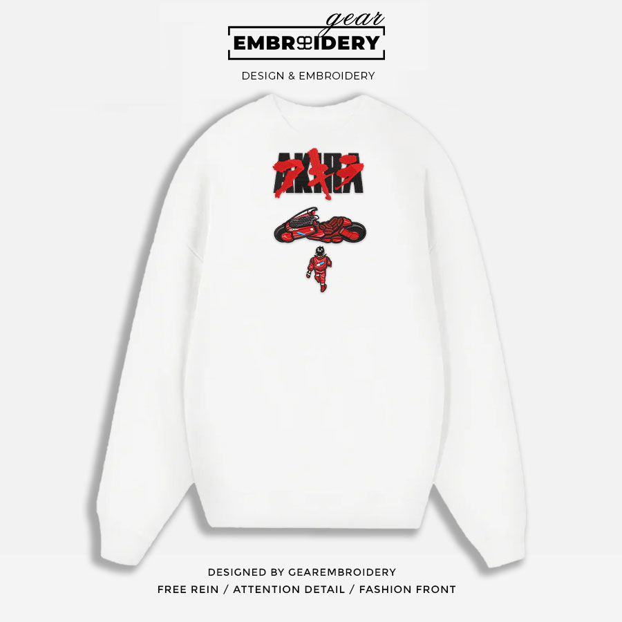 Akira bike akira anime Embroidered Design Personalized Embroidered T Shirt Sweatshirt Hoodie Clothing AM001
