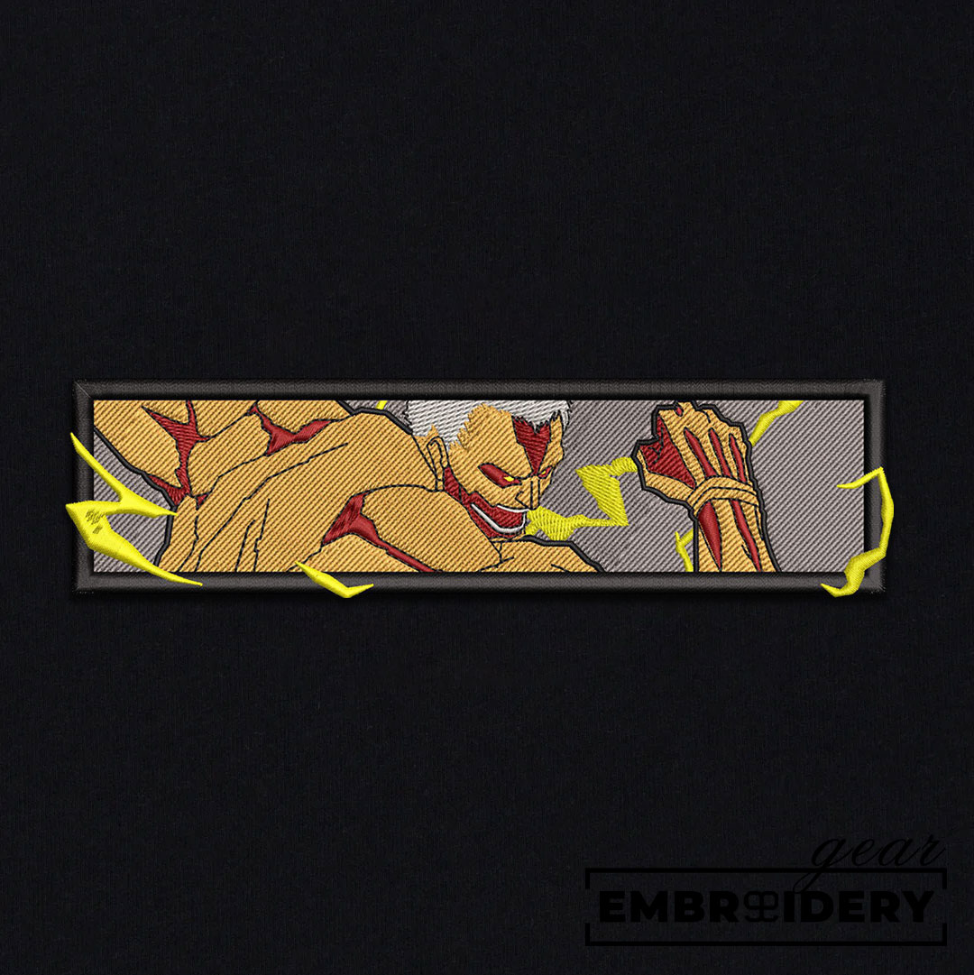 Armoured titan Attack On Titan Anime Embroidered Design Personalized Embroidered T Shirt Sweatshirt Hoodie Clothing design ATT006