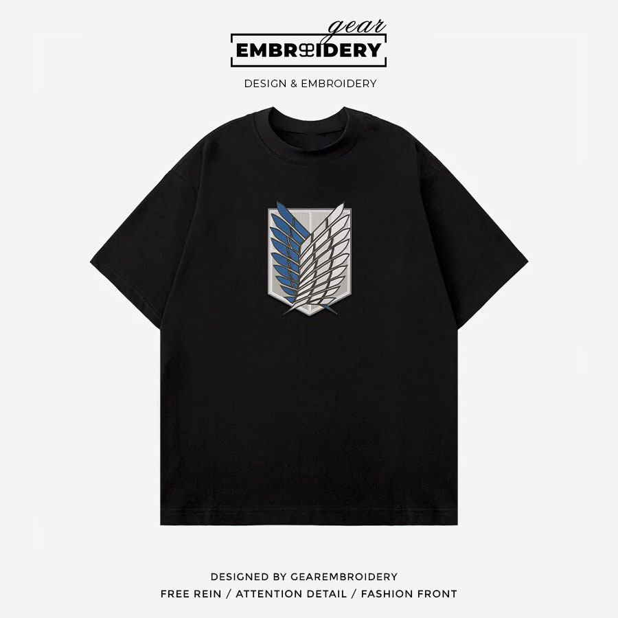 Attack on titan logo Attack On Titan Anime Embroidered Design Personalized Embroidered T Shirt Sweatshirt Hoodie Clothing ATT007