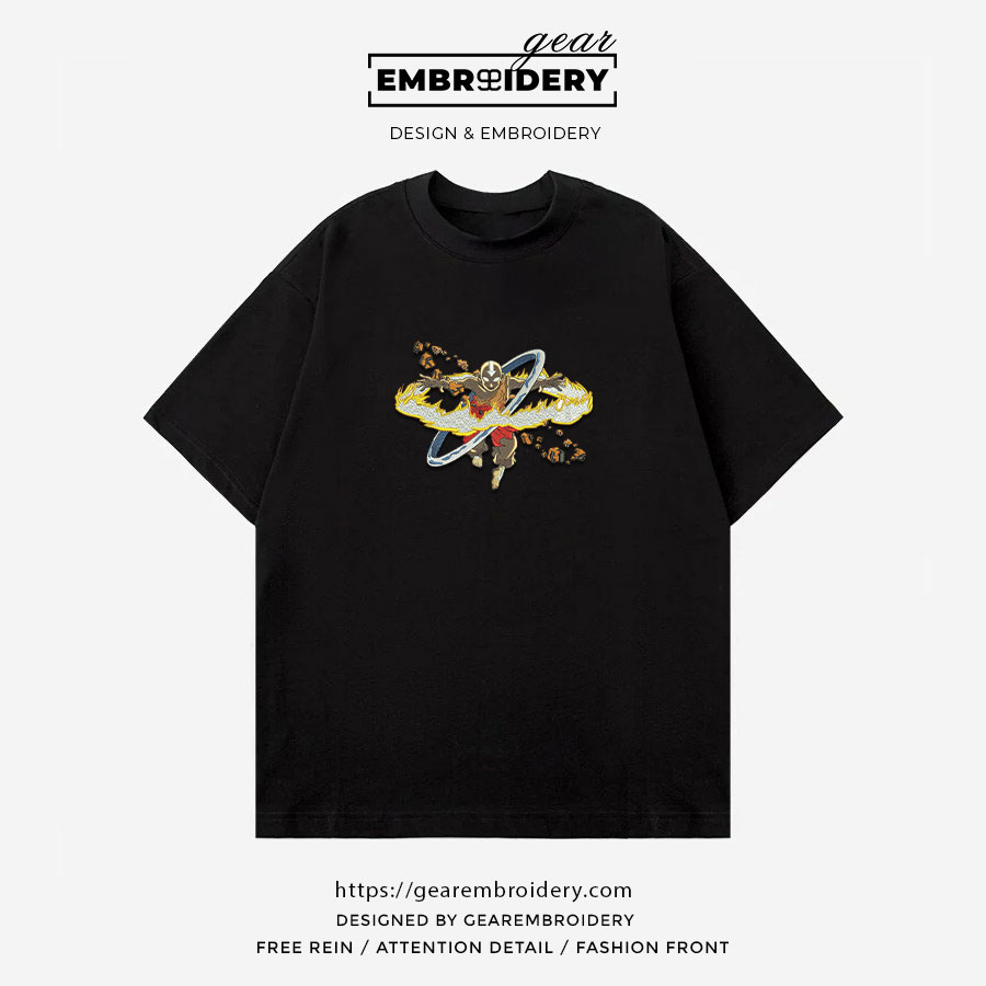 Aang power Avarta Anime Embroidered Design Personalized Embroidered T Shirt Sweatshirt Hoodie Clothing ART002