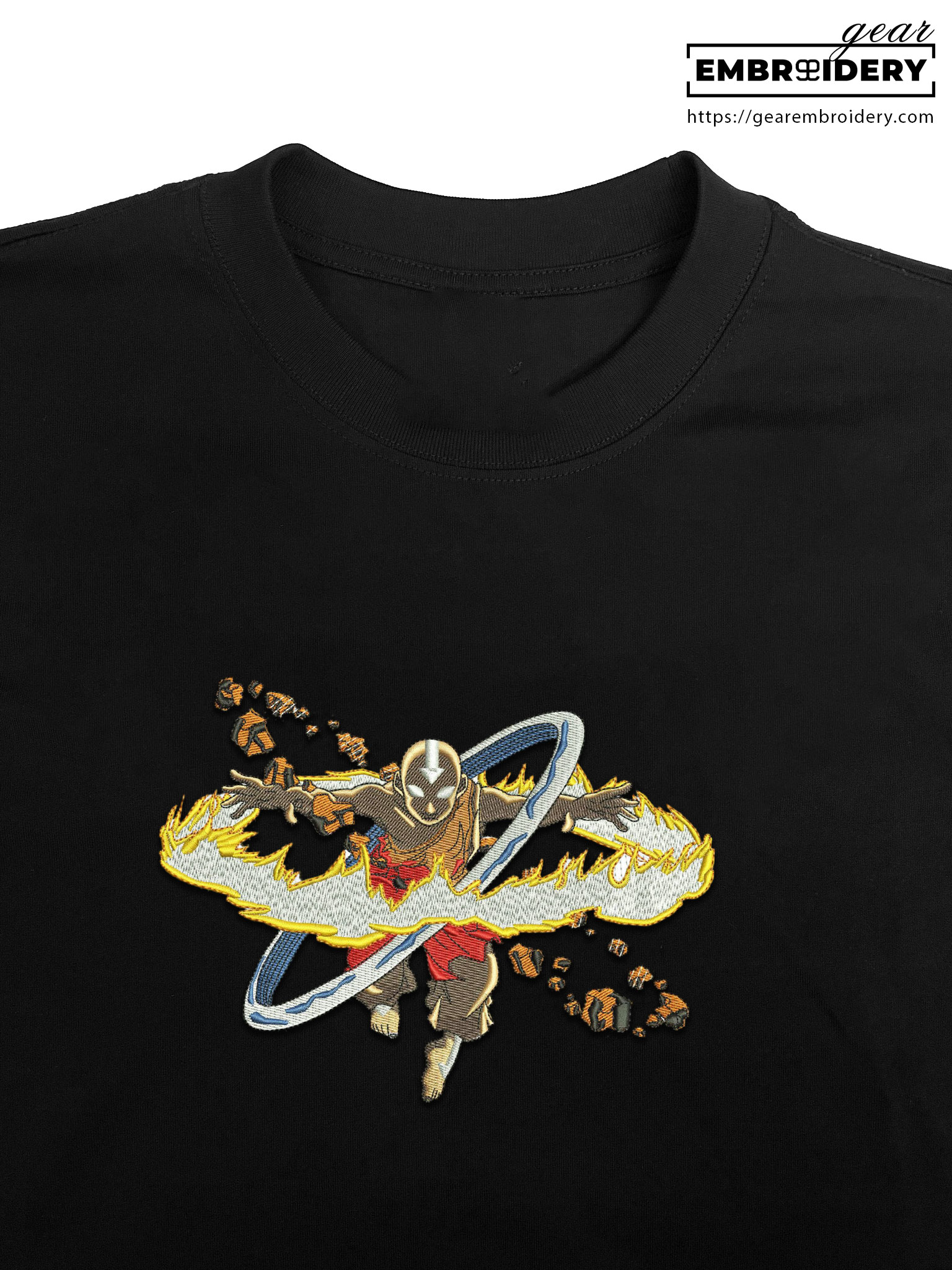 Aang power Avarta Anime Embroidered Design Personalized Embroidered T Shirt Sweatshirt Hoodie Clothing ART002