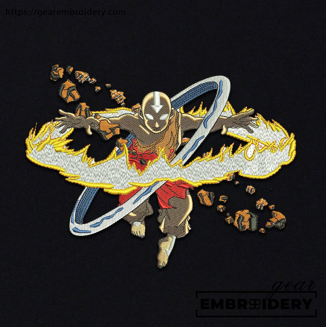 Aang power Avarta Anime Embroidered Design Personalized Embroidered T Shirt Sweatshirt Hoodie Clothing ART002