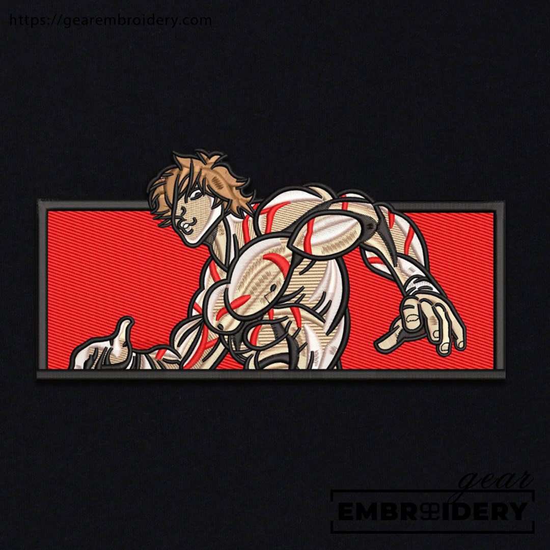 Baki Baki Anime Embroidered Design Personalized Embroidered T Shirt Sweatshirt Hoodie Clothing BK003