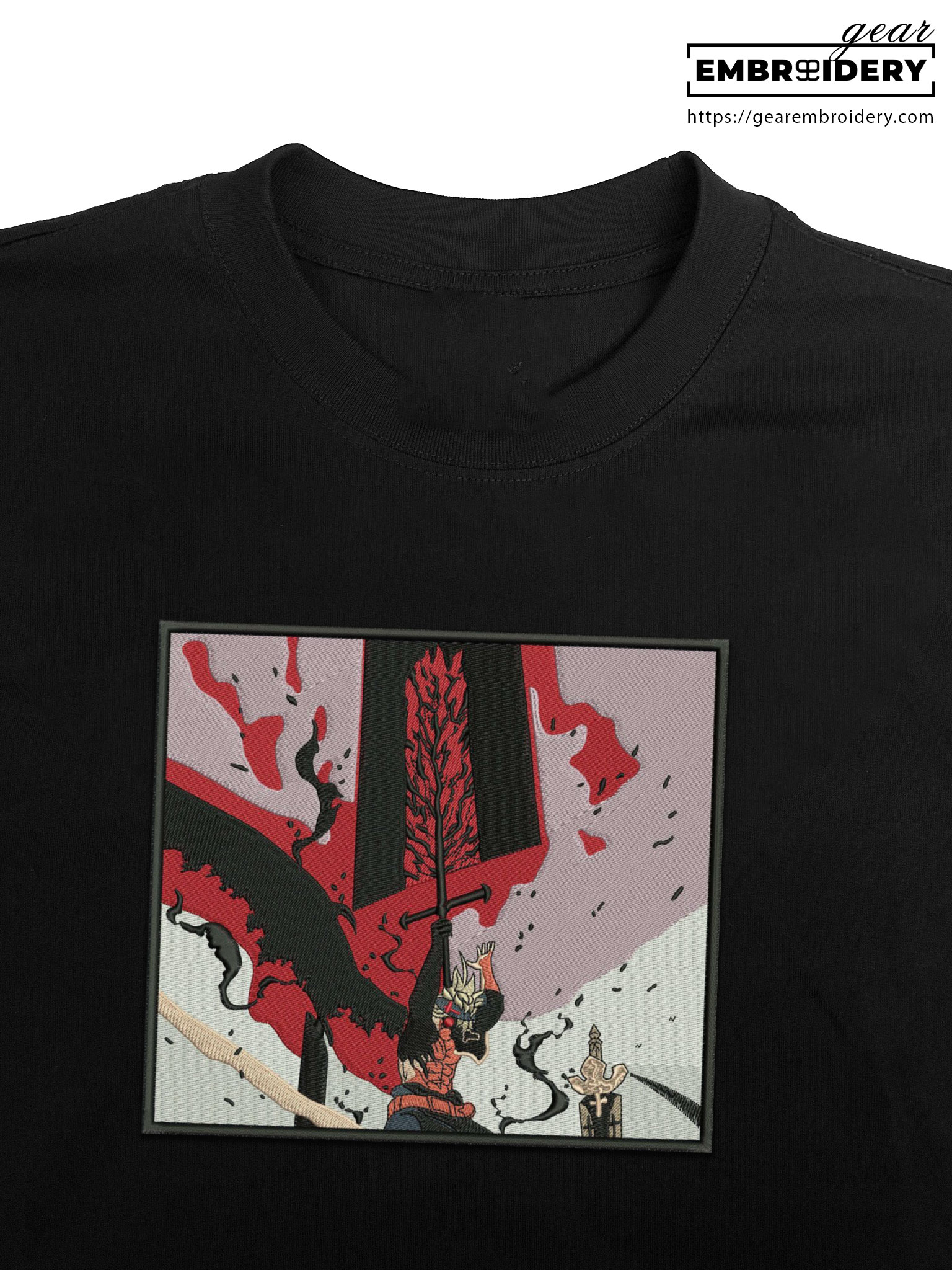 Asta attack Black Clover Anime Embroidered Design Personalized Embroidered T Shirt Sweatshirt Hoodie Clothing BC002