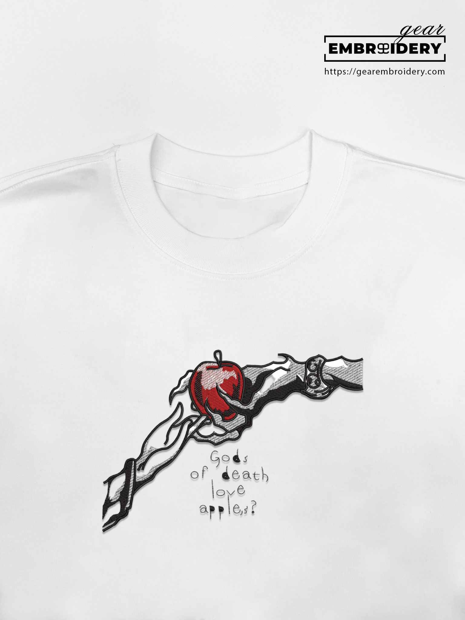 Gods hand apple Death Note Anime Embroidered Design Personalized Embroidered T Shirt Sweatshirt Hoodie Clothing DN002