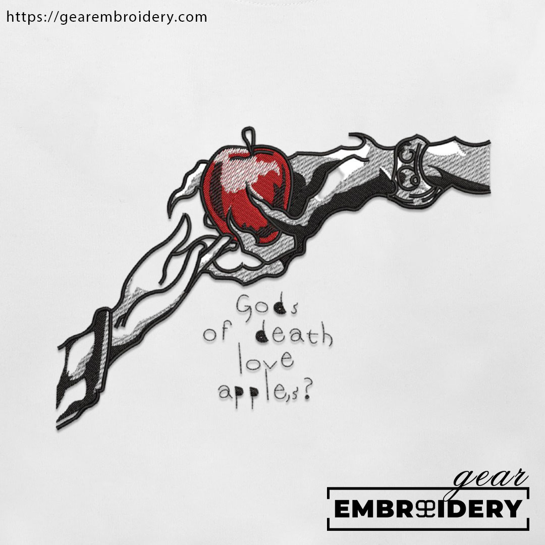 Gods hand apple Death Note Anime Embroidered Design Personalized Embroidered T Shirt Sweatshirt Hoodie Clothing DN002