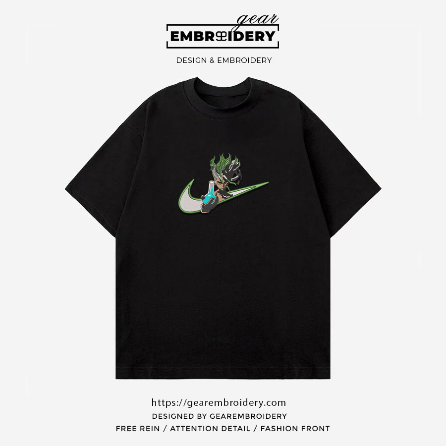 Senku swoosh nike Dr Stone Anime Embroidered Design Personalized Embroidered T Shirt Sweatshirt Hoodie Clothing DS003