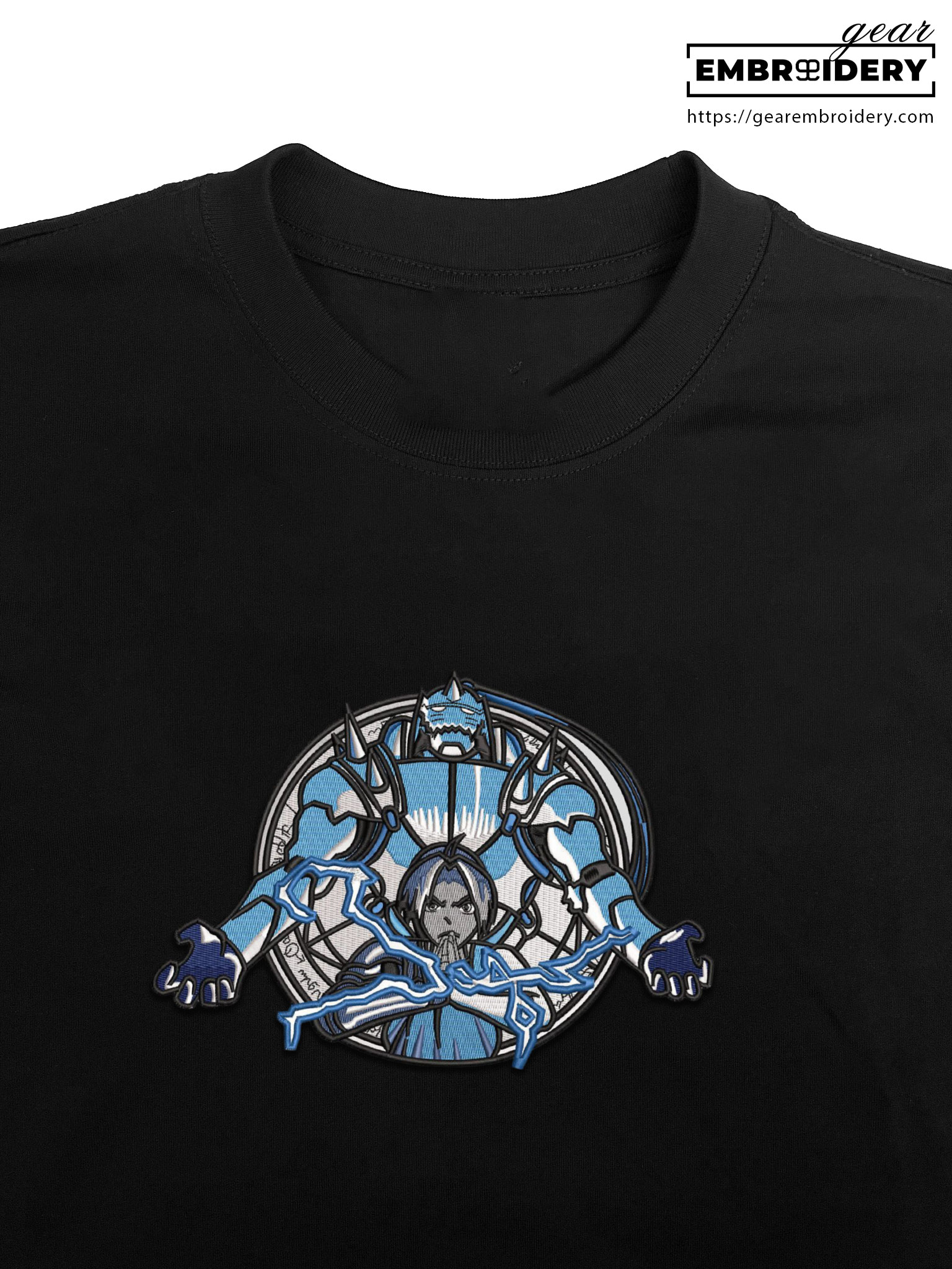 Edward elric Fullmetal Alchemist Anime Embroidered Design Personalized Embroidered T Shirt Sweatshirt Hoodie Clothing FA002