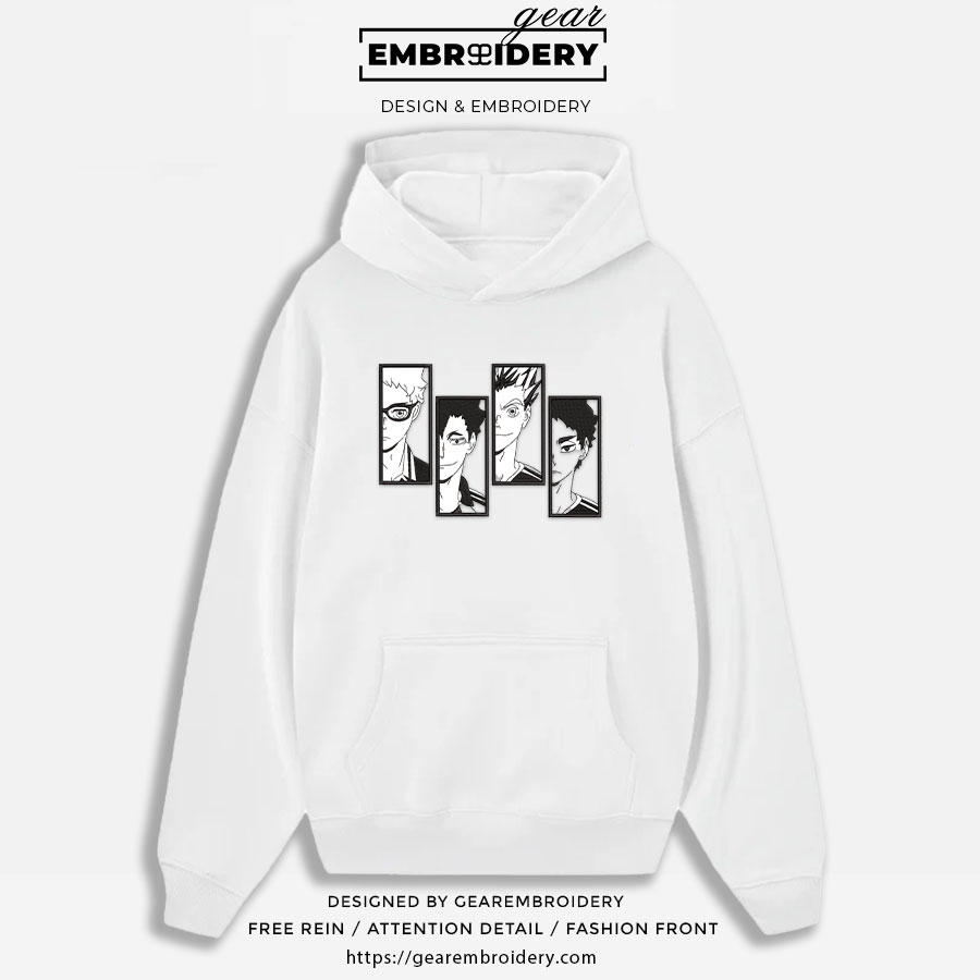 Haikyuu players Haikyuu Anime Embroidered Design Personalized Embroidered T Shirt Sweatshirt Hoodie Clothing HK002
