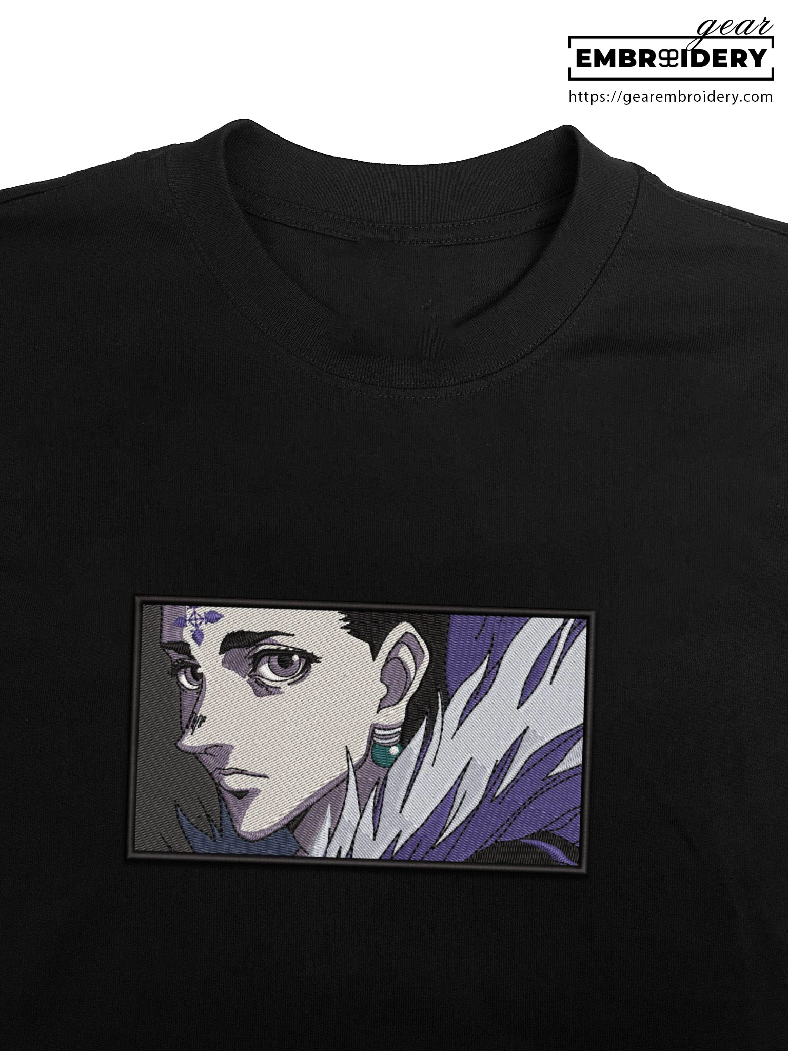 Chrollo lucifer Hunter x Hunter Anime Embroidered Design Personalized Embroidered T Shirt Sweatshirt Hoodie Clothing HXH002