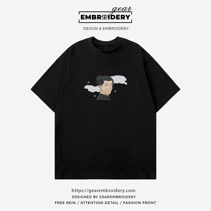 Geto smile Jujutsu Kaisen Anime Embroidered Design Personalized Embroidered T Shirt Sweatshirt Hoodie Clothing JK002