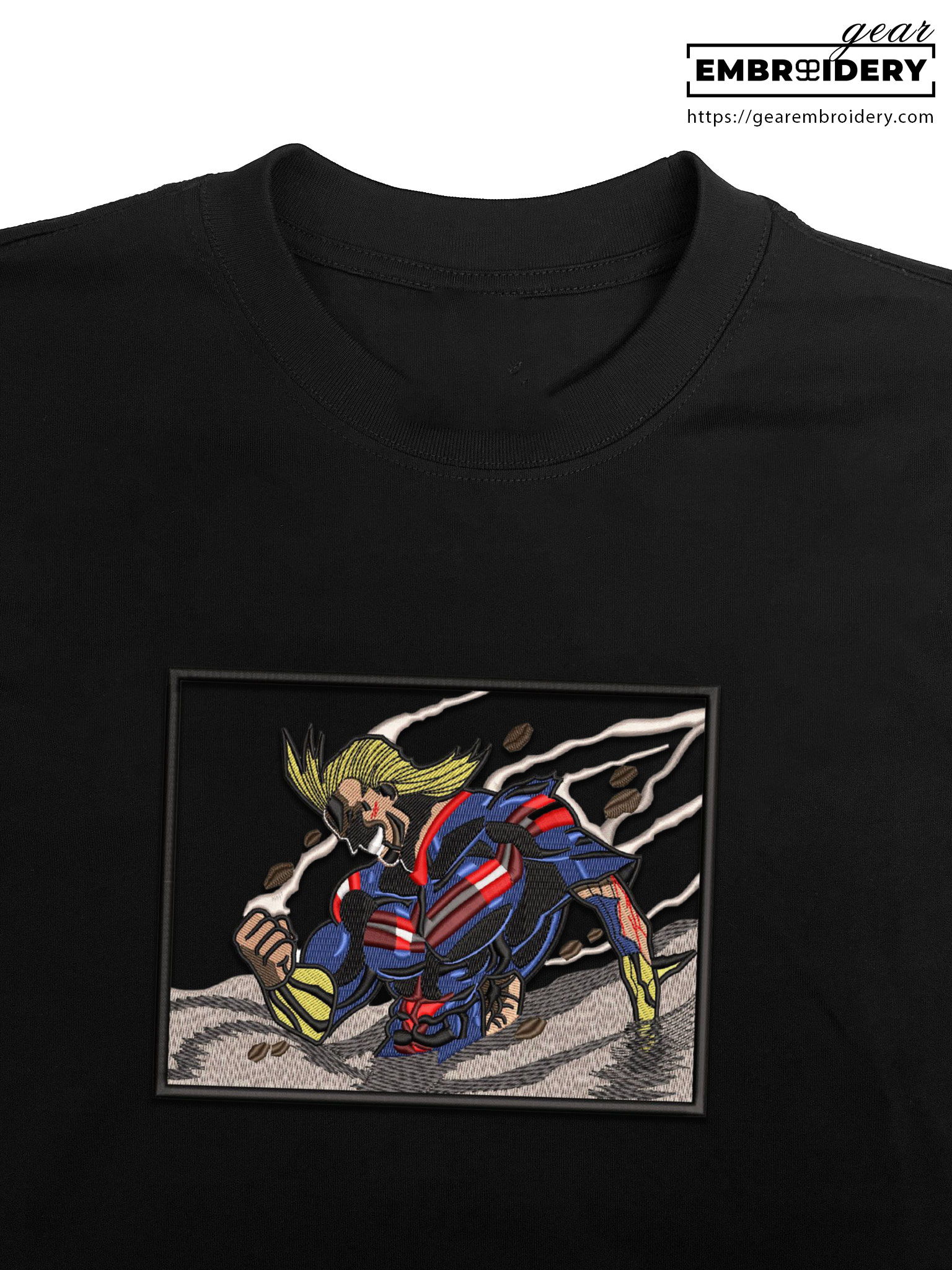 All might My Hero Academia Anime Embroidered Design Personalized Embroidered T Shirt Sweatshirt Hoodie Clothing MHA002