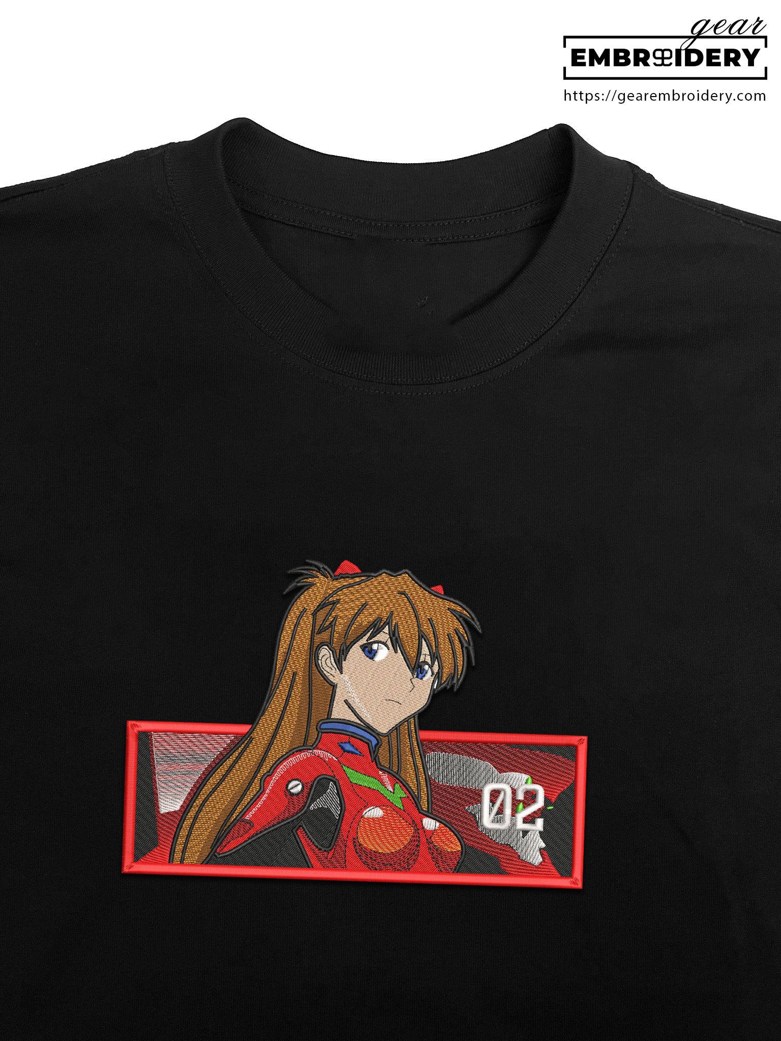 Asuka Neon Genesis Evangelion Anime Embroidered Design Personalized Embroidered T Shirt Sweatshirt Hoodie Clothing NGE001