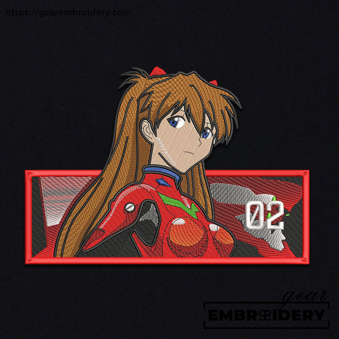 Asuka Neon Genesis Evangelion Anime Embroidered Design Personalized Embroidered T Shirt Sweatshirt Hoodie Clothing NGE001
