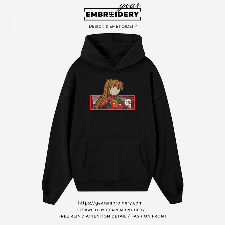 Asuka Neon Genesis Evangelion Anime Embroidered Design Personalized Embroidered T Shirt Sweatshirt Hoodie Clothing NGE001