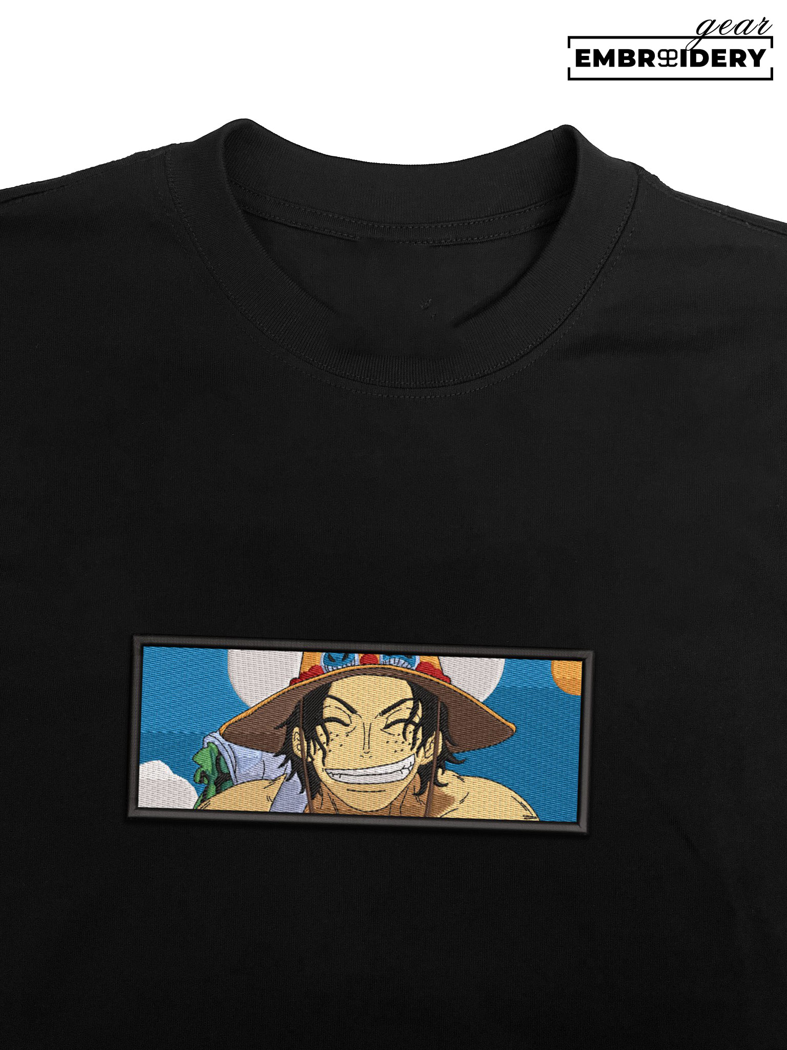 Ace smile One Piece Embroidered Design Personalized Embroidered T Shirt Sweatshirt Hoodie Clothing OP0014