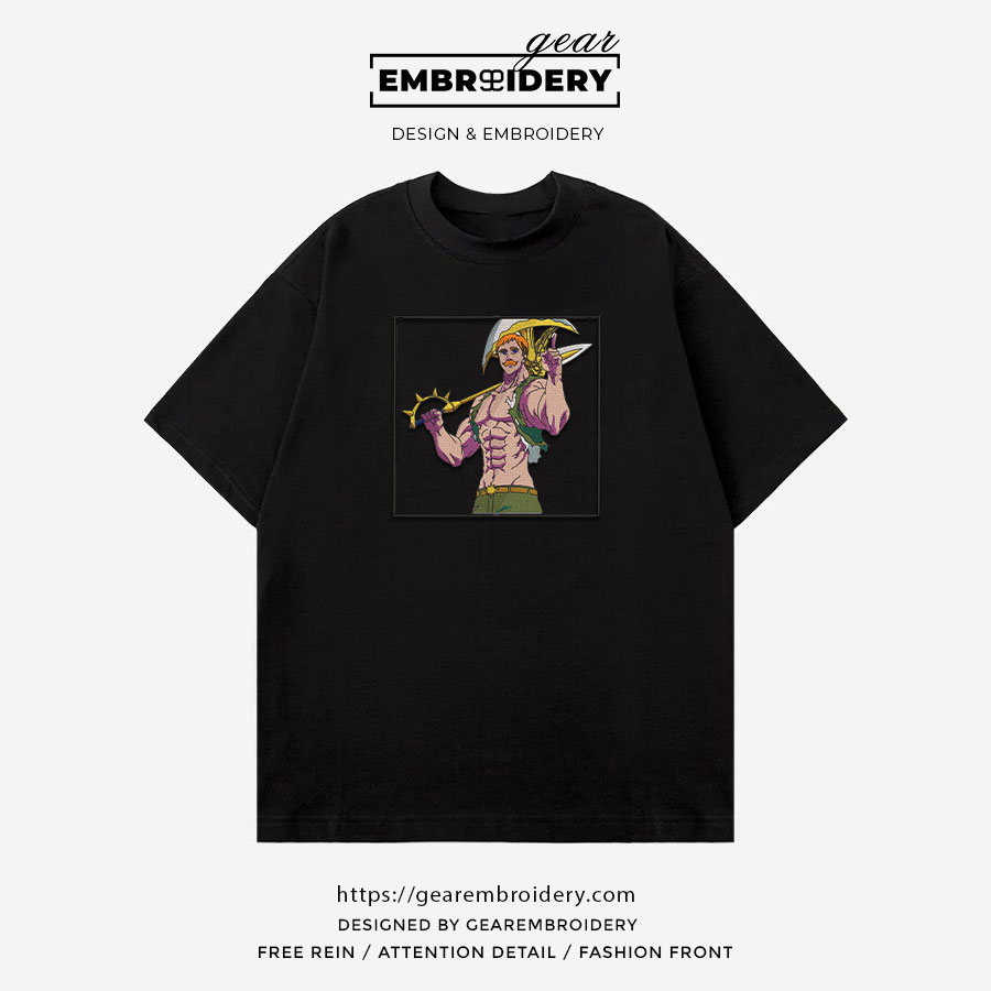 Escanor Seven Deadly Sins Anime Embroidered Design Personalized Embroidered T Shirt Sweatshirt Hoodie Clothing SDS002