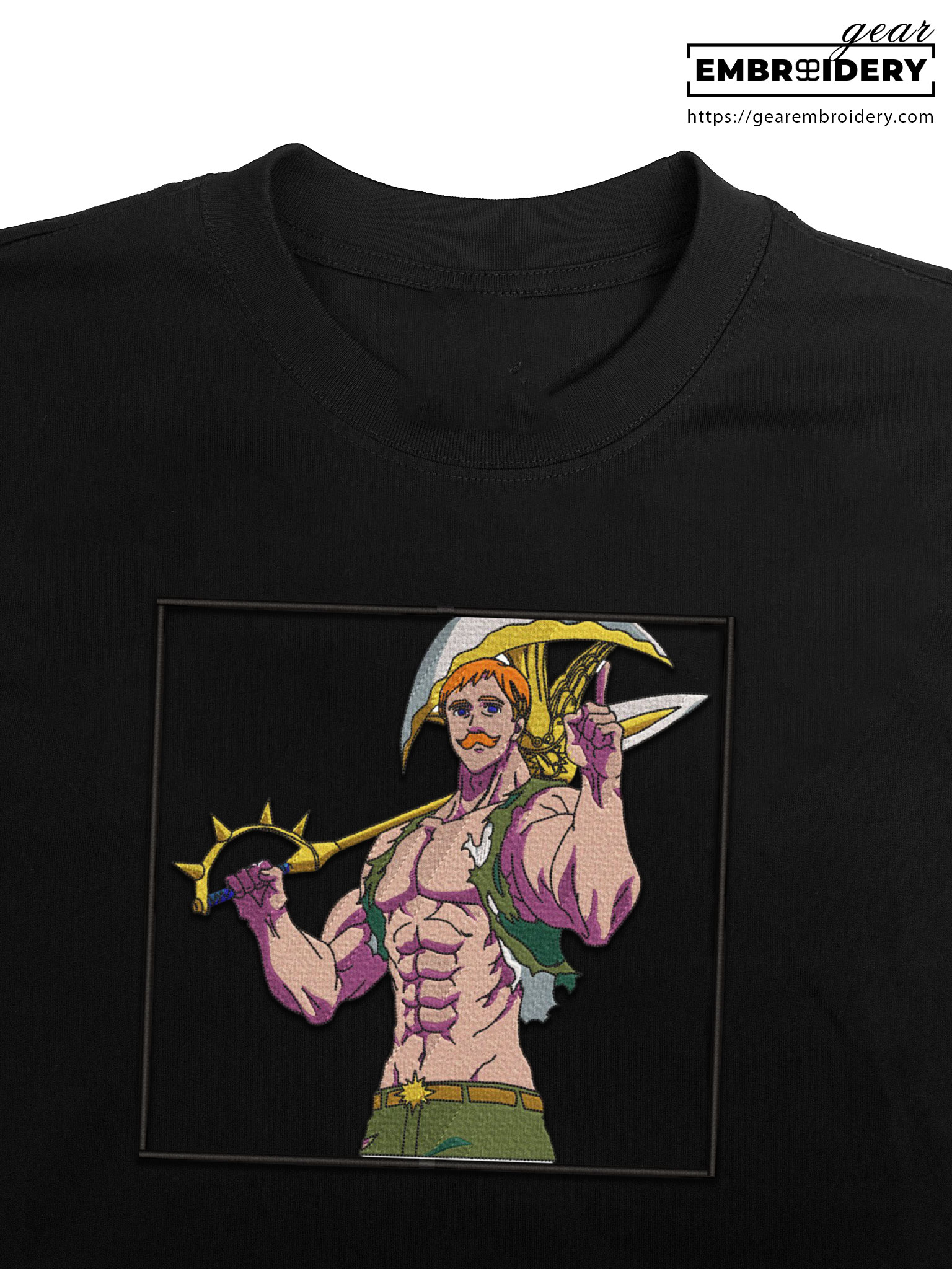 Escanor Seven Deadly Sins Anime Embroidered Design Personalized Embroidered T Shirt Sweatshirt Hoodie Clothing SDS002