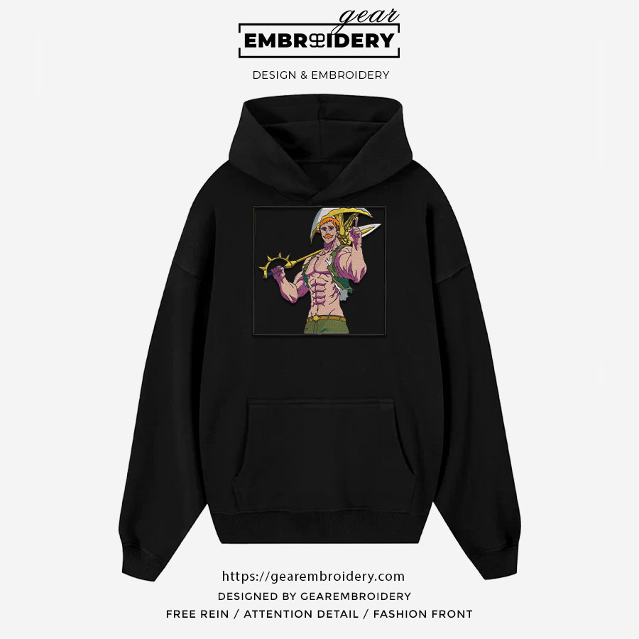 Escanor Seven Deadly Sins Anime Embroidered Design Personalized Embroidered T Shirt Sweatshirt Hoodie Clothing SDS002