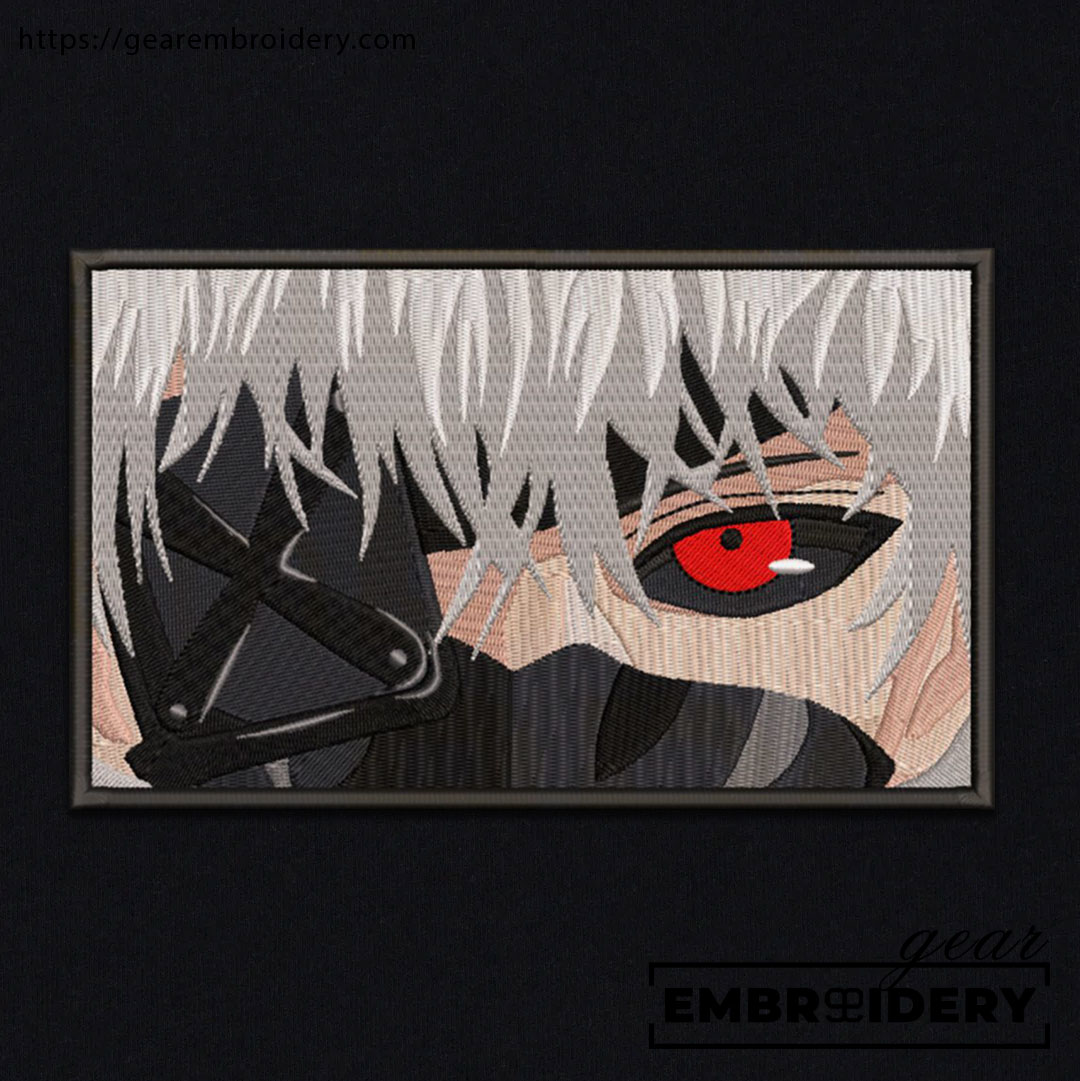 Kaneki eyes Tokyo Ghoul Anime Embroidered Design Personalized Embroidered T Shirt Sweatshirt Hoodie Clothing TG002