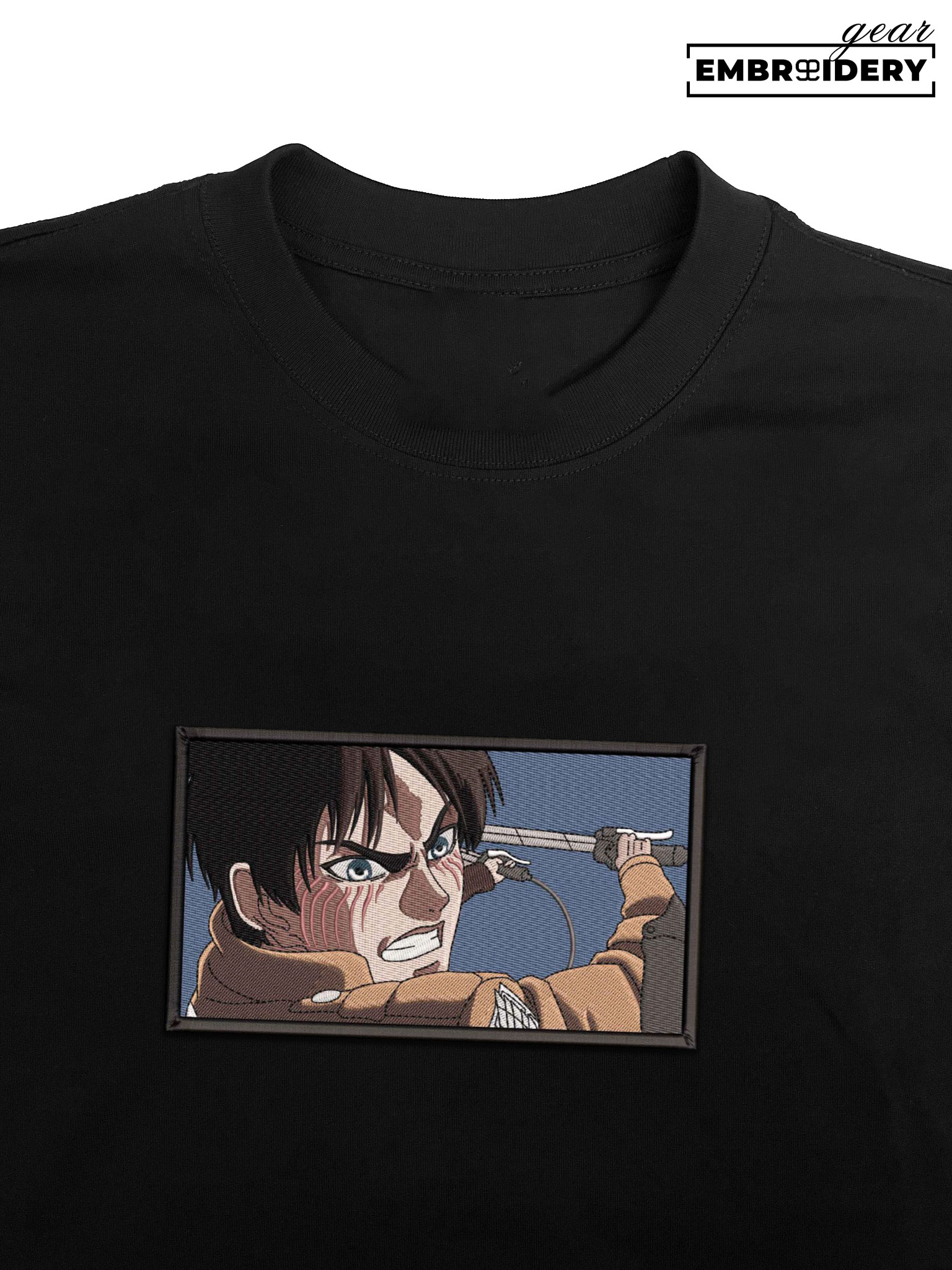 Eren attack Attack On Titan Anime Embroidered Design Personalized Embroidered T Shirt Sweatshirt Hoodie Clothing ATT012