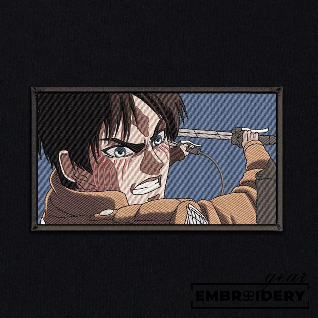 Eren attack Attack On Titan Anime Embroidered Design Personalized Embroidered T Shirt Sweatshirt Hoodie Clothing ATT012