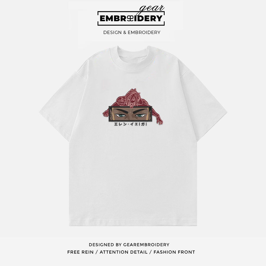 Eren eyes Attack On Titan Anime Embroidered Design Personalized Embroidered T Shirt Sweatshirt Hoodie Clothing ATT015