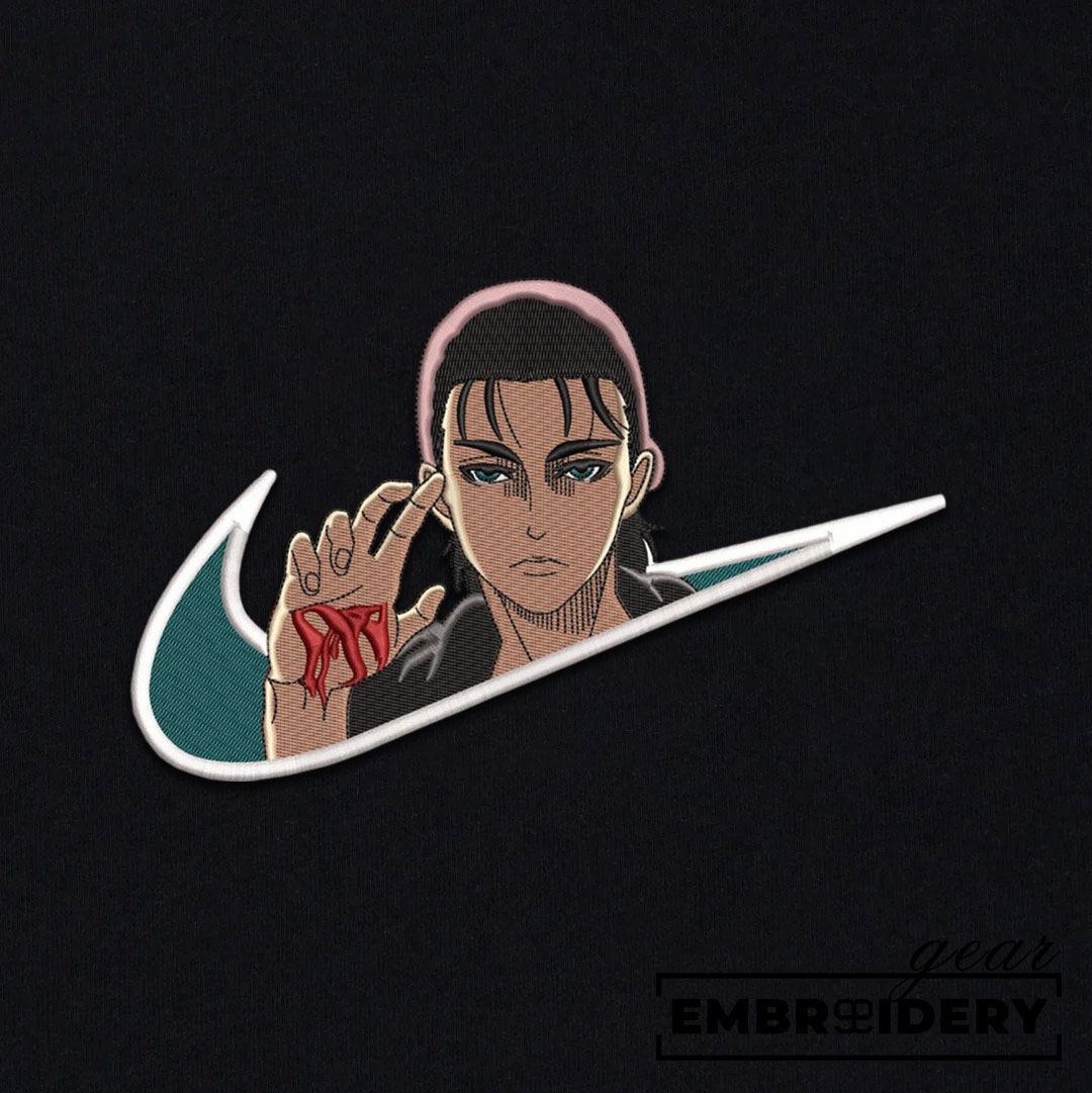Eren swoosh Attack On Titan Anime Embroidered Design Personalized Embroidered T Shirt Sweatshirt Hoodie Clothing ATT027