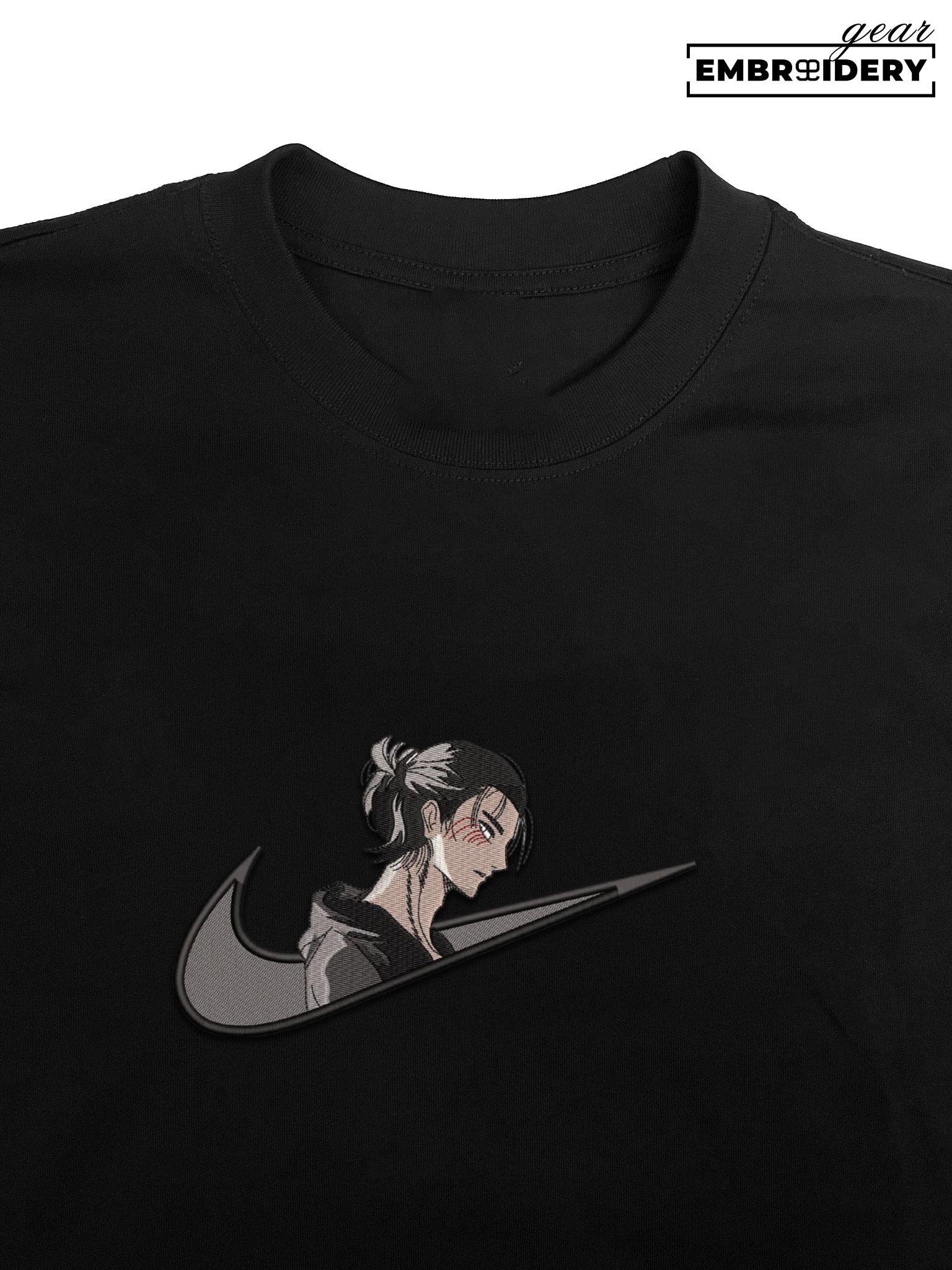 Eren swoosh Attack On Titan Anime Embroidered Design Personalized Embroidered T Shirt Sweatshirt Hoodie Clothing ATT028