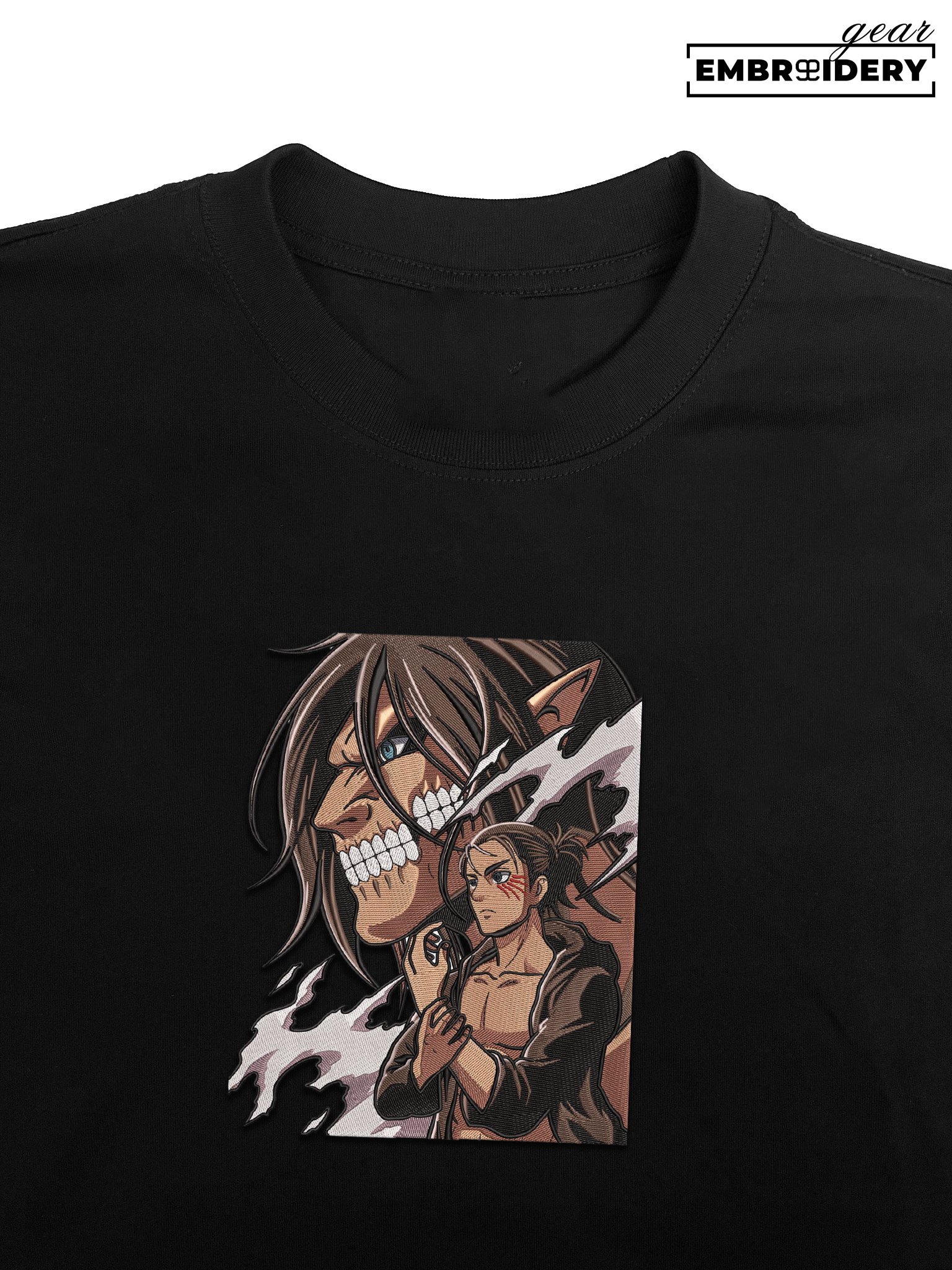 Eren titan Attack On Titan Anime Embroidered Design Personalized Embroidered T Shirt Sweatshirt Hoodie Clothing ATT032