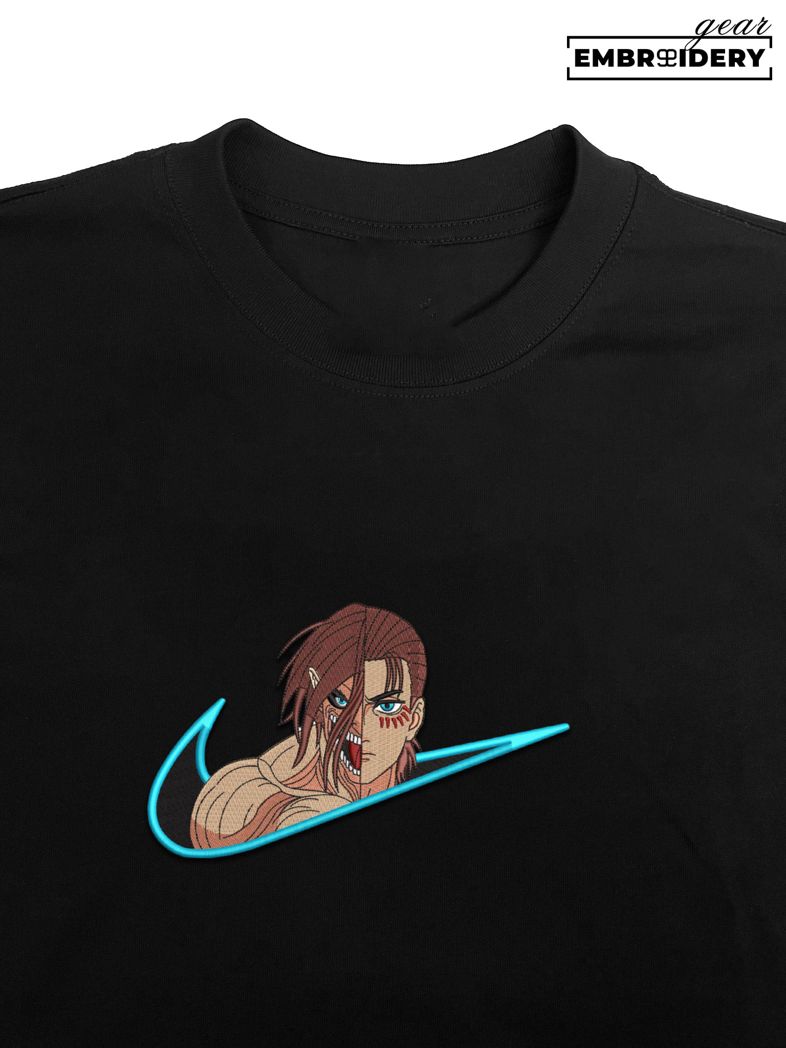 Eren titan swoosh Attack On Titan Anime Embroidered Design Personalized Embroidered T Shirt Sweatshirt Hoodie Clothing ATT033