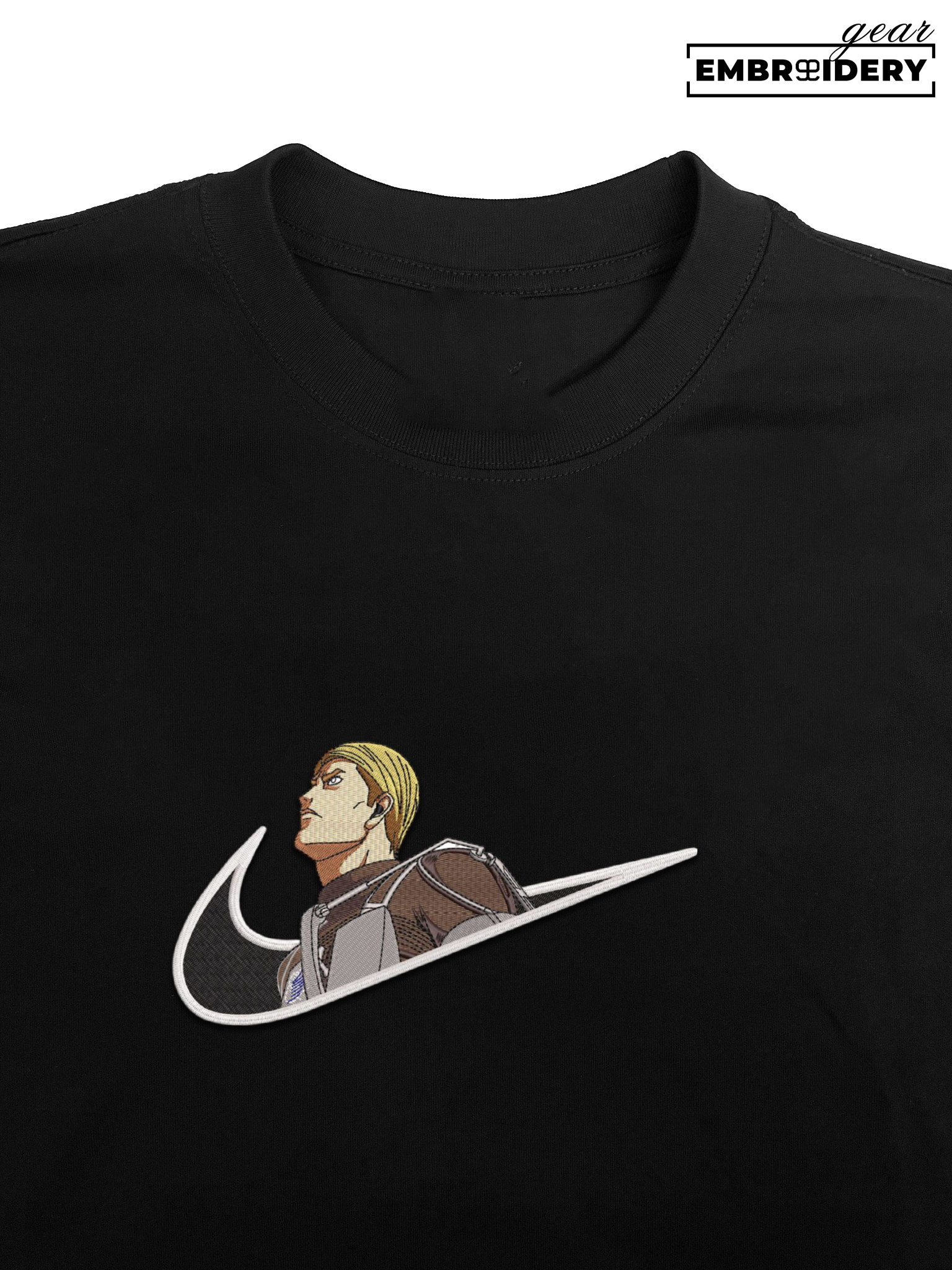 Erwin swoosh Attack On Titan Anime Embroidered Design Personalized Embroidered T Shirt Sweatshirt Hoodie Clothing ATT035