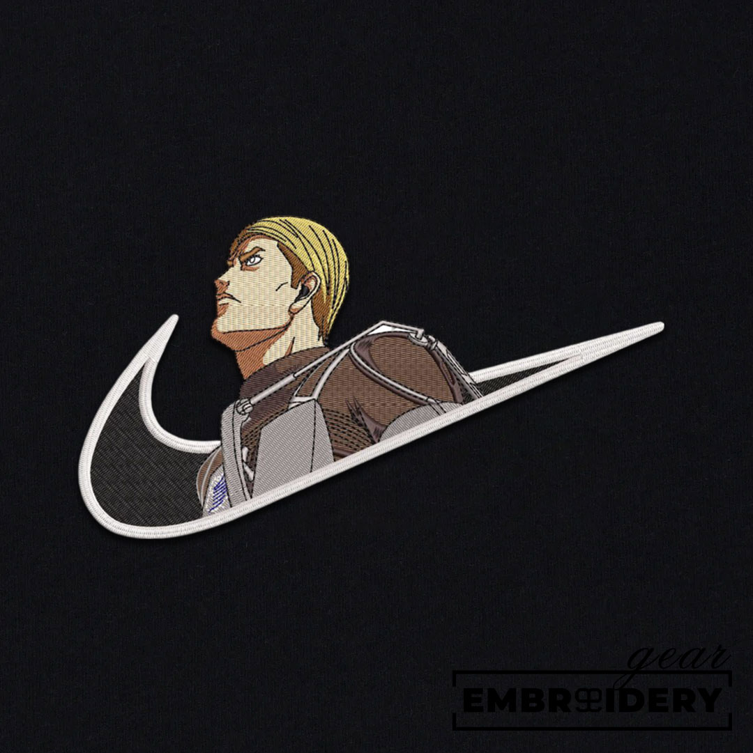 Erwin swoosh Attack On Titan Anime Embroidered Design Personalized Embroidered T Shirt Sweatshirt Hoodie Clothing ATT035