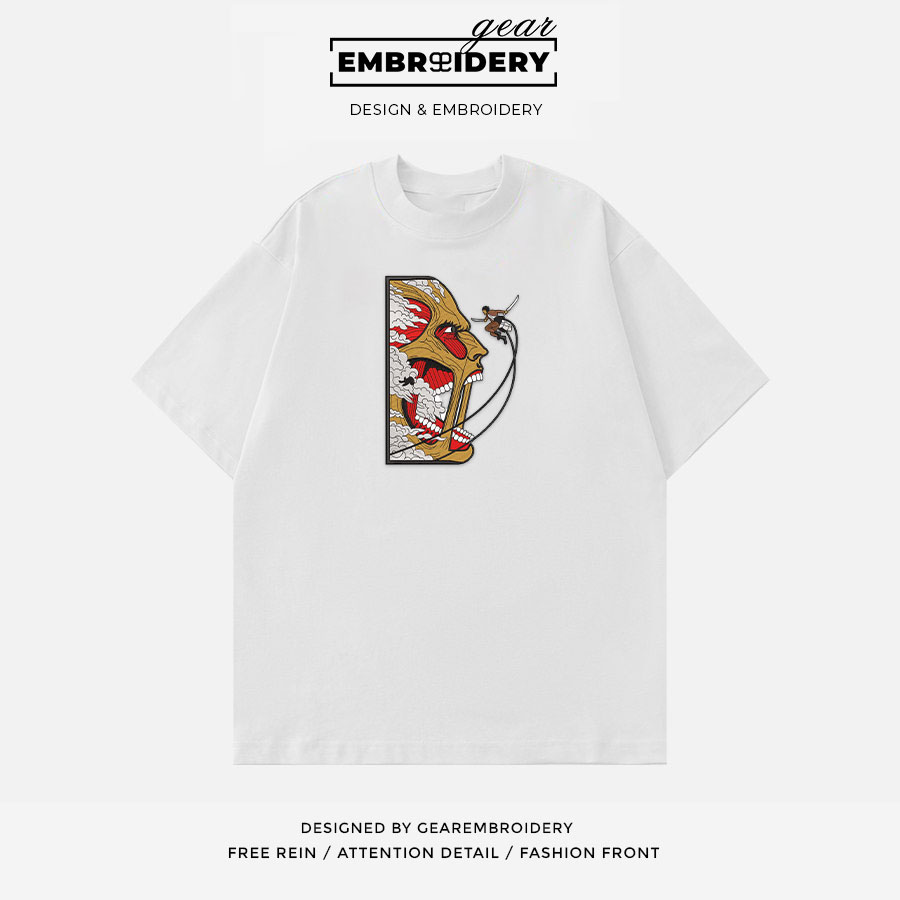 Kill titan Attack On Titan Anime Embroidered Design Personalized Embroidered T Shirt Sweatshirt Hoodie Clothing ATT037