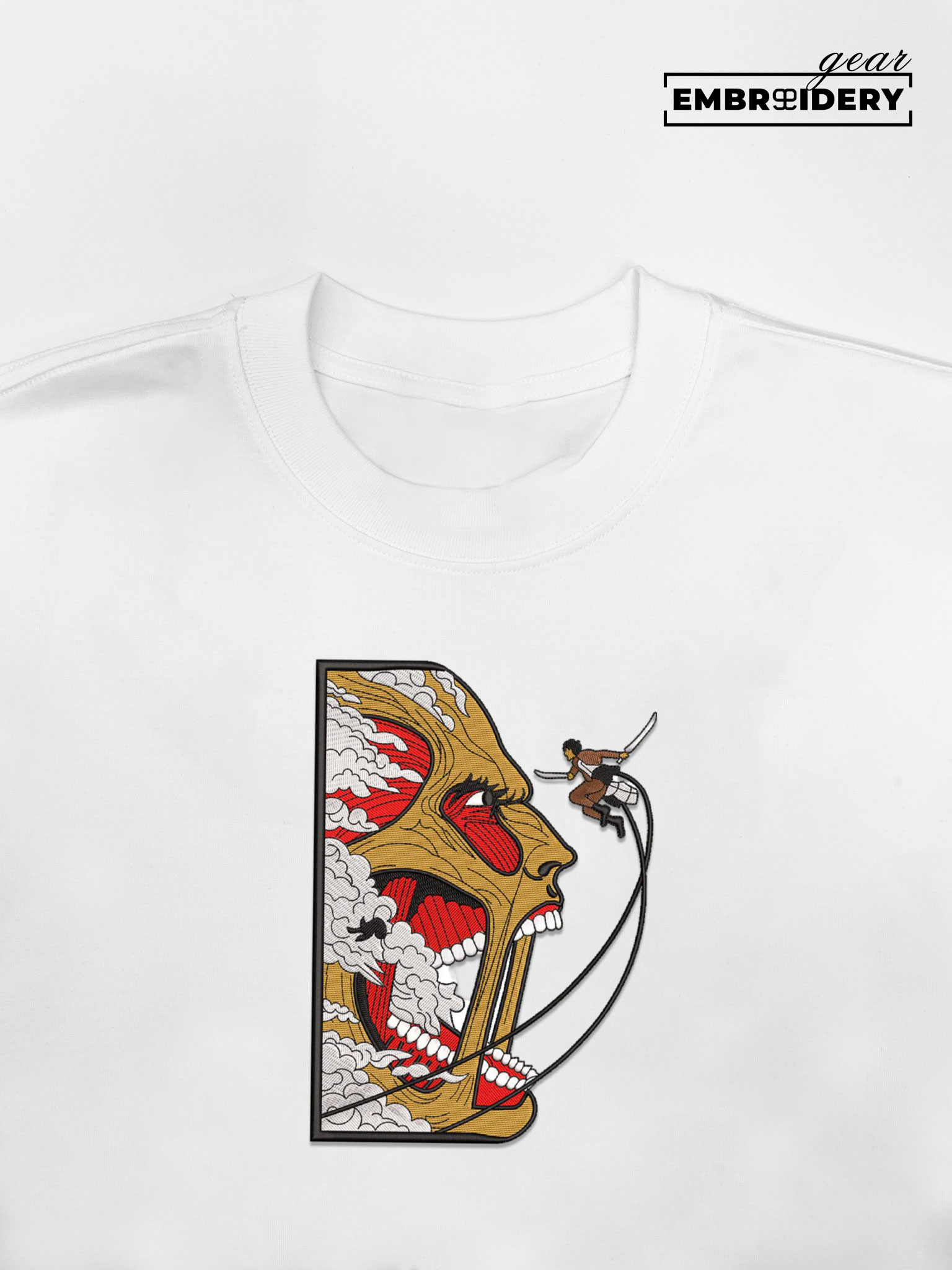 Kill titan Attack On Titan Anime Embroidered Design Personalized Embroidered T Shirt Sweatshirt Hoodie Clothing ATT037