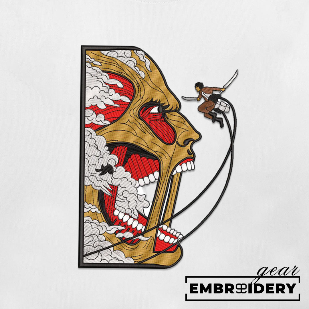 Kill titan Attack On Titan Anime Embroidered Design Personalized Embroidered T Shirt Sweatshirt Hoodie Clothing ATT037