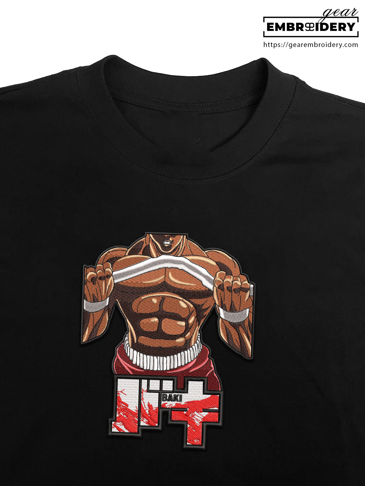 Baki body Baki Anime Embroidered Design Personalized Embroidered T Shirt Sweatshirt Hoodie Clothing BK002