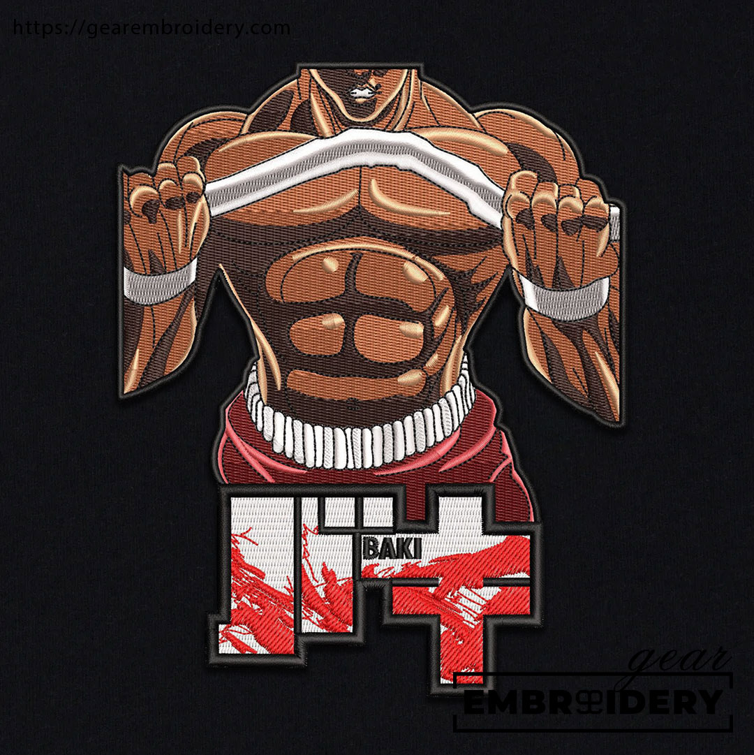 Baki body Baki Anime Embroidered Design Personalized Embroidered T Shirt Sweatshirt Hoodie Clothing BK002