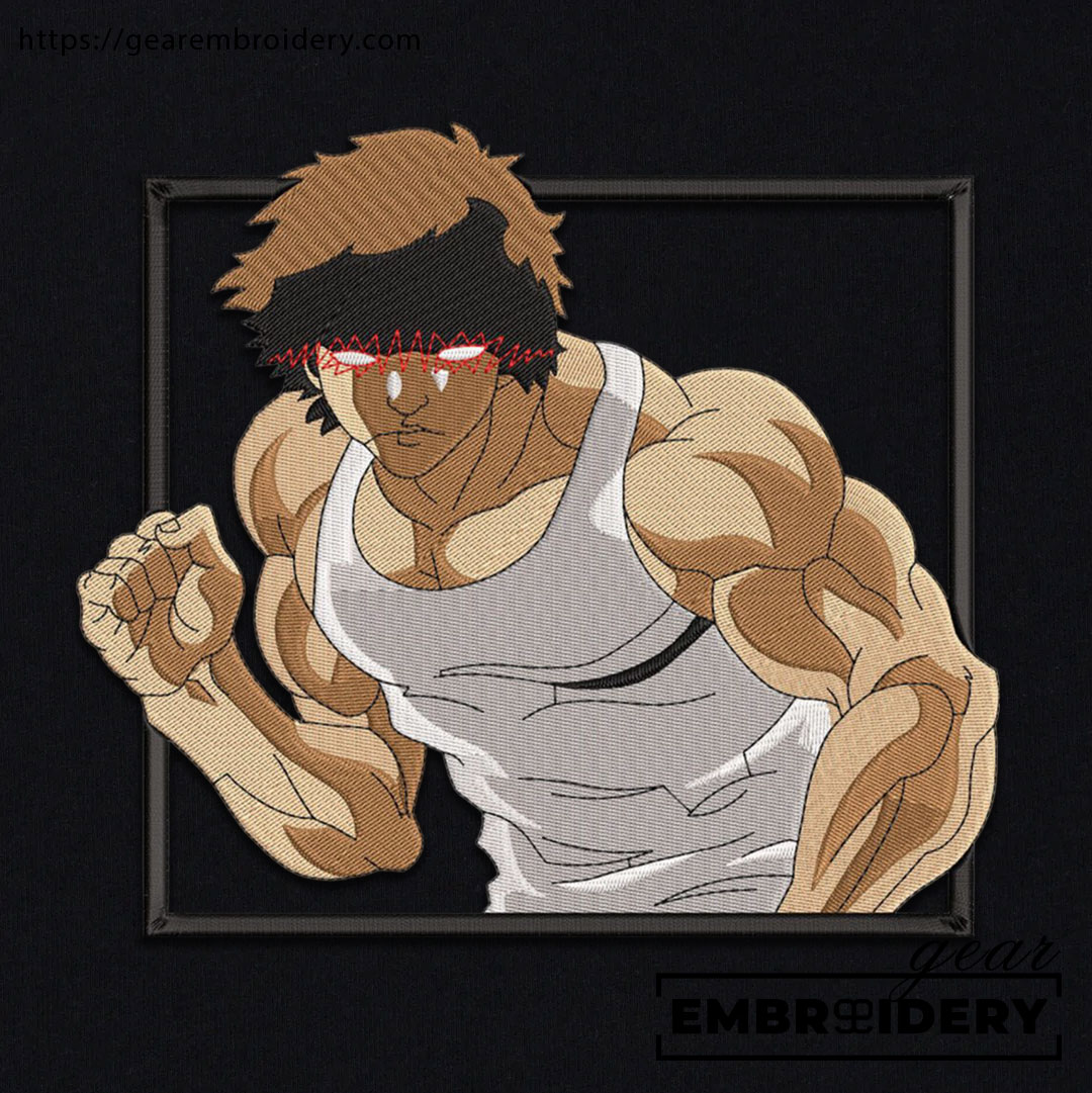 Baki fight pose Baki Anime Embroidered Design Personalized Embroidered T Shirt Sweatshirt Hoodie Clothing BK005